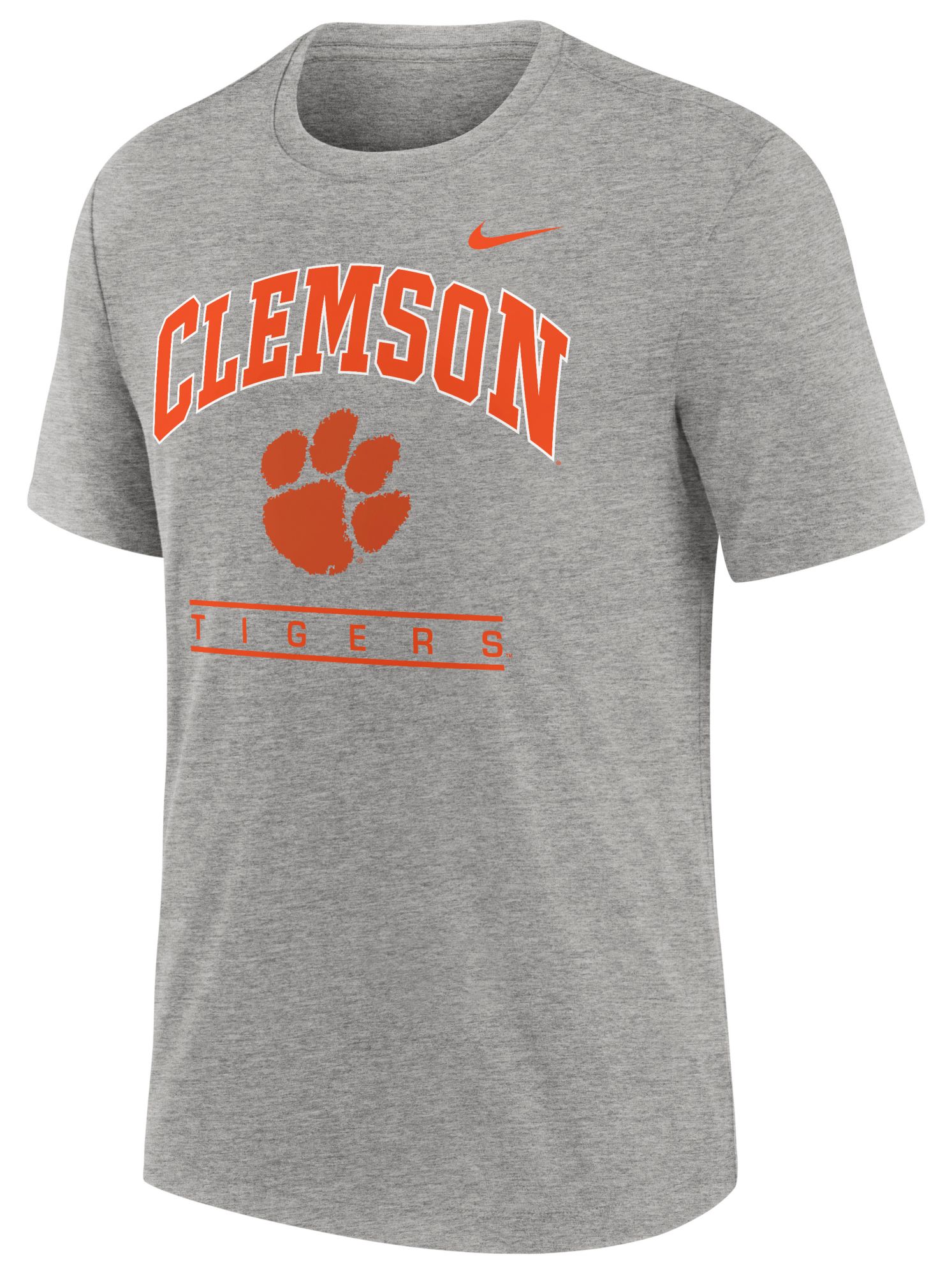 Nike Men's Clemson Tigers Grey Tri-Blend Arch Wordmark T-Shirt product image