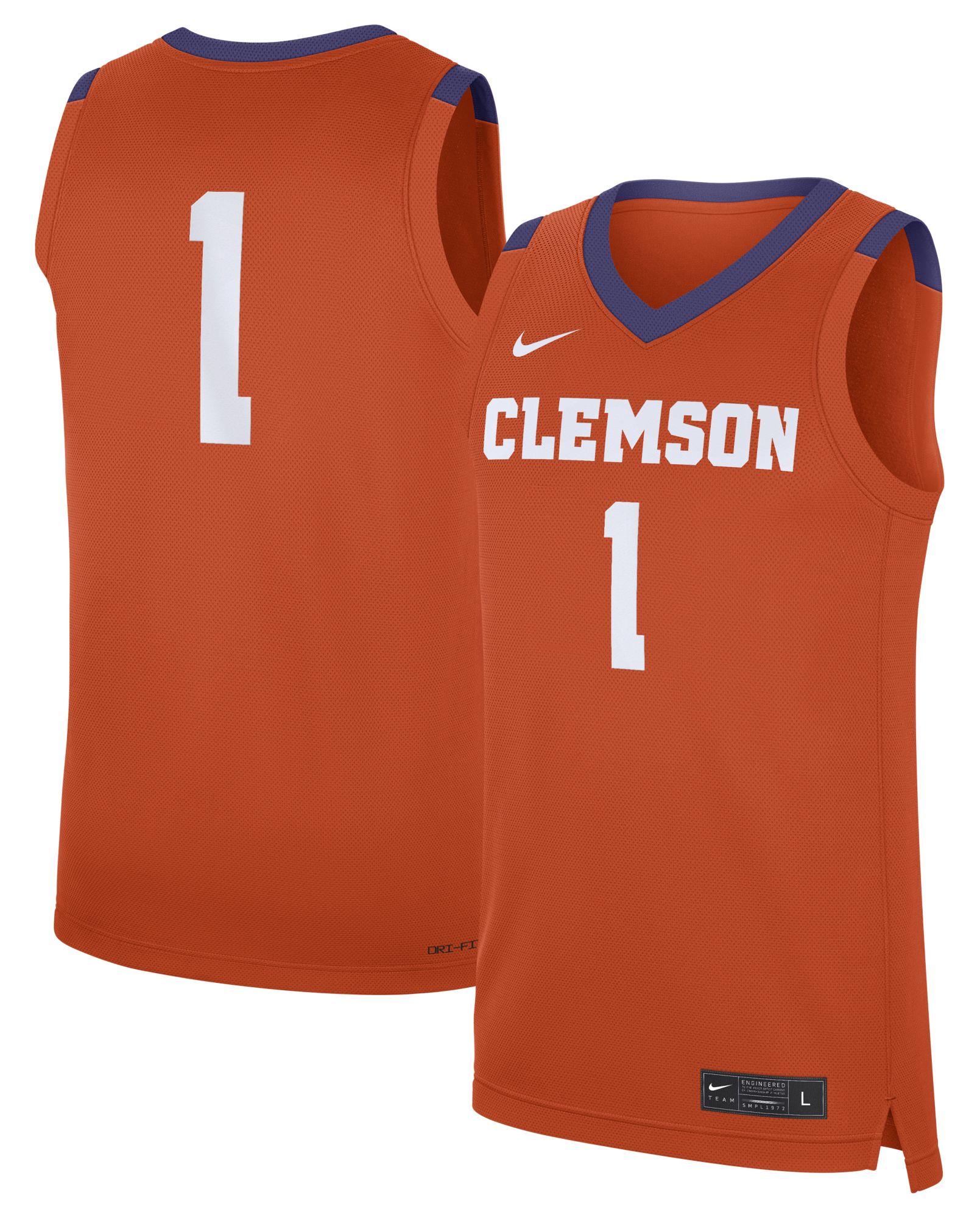 Nike Men's Clemson Tigers Orange Replica Basketball Jersey product image