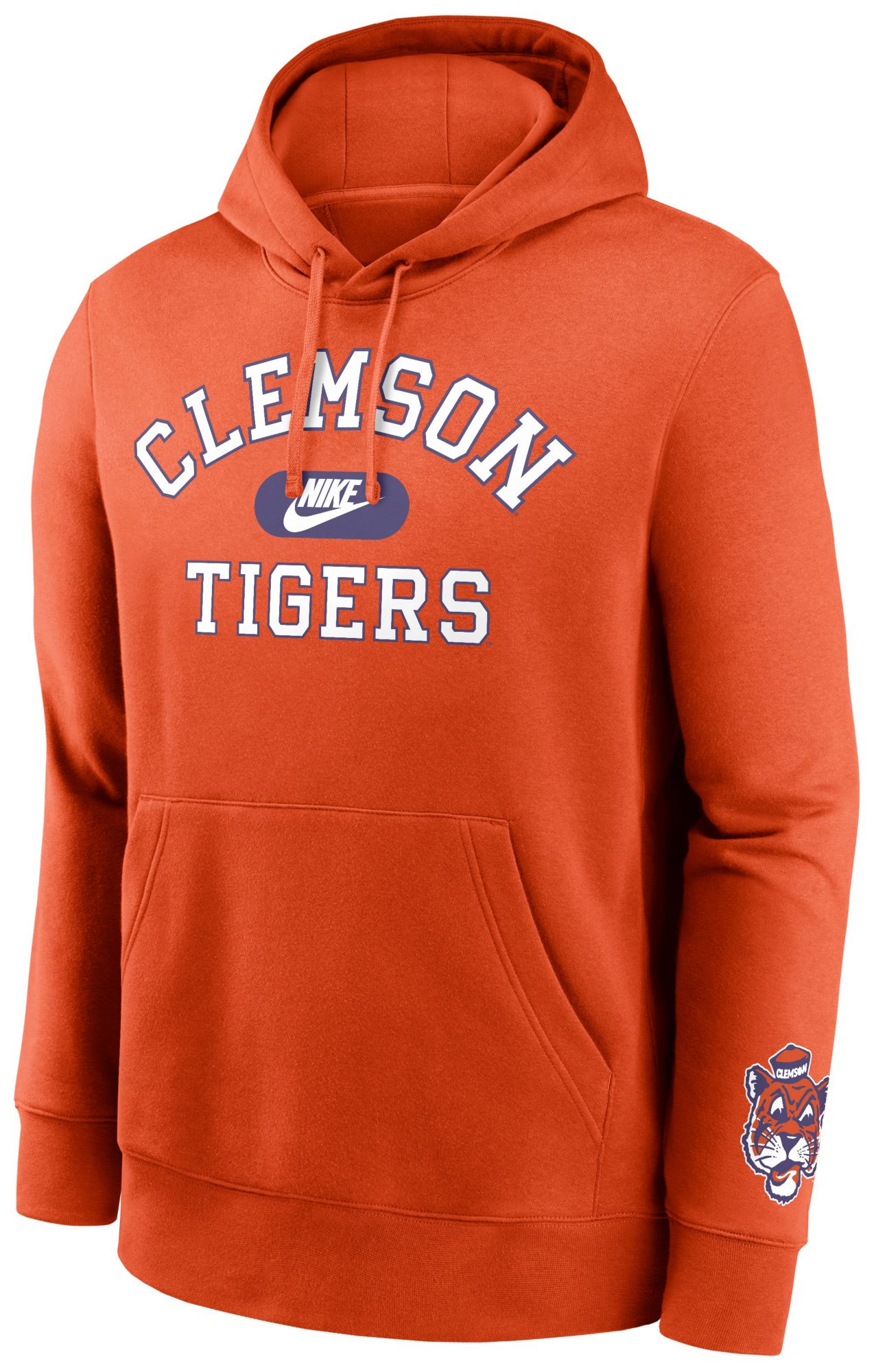 Nike Men's Clemson Tigers Orange Club Fleece Retro Double-Hit Pullover Hoodie product image