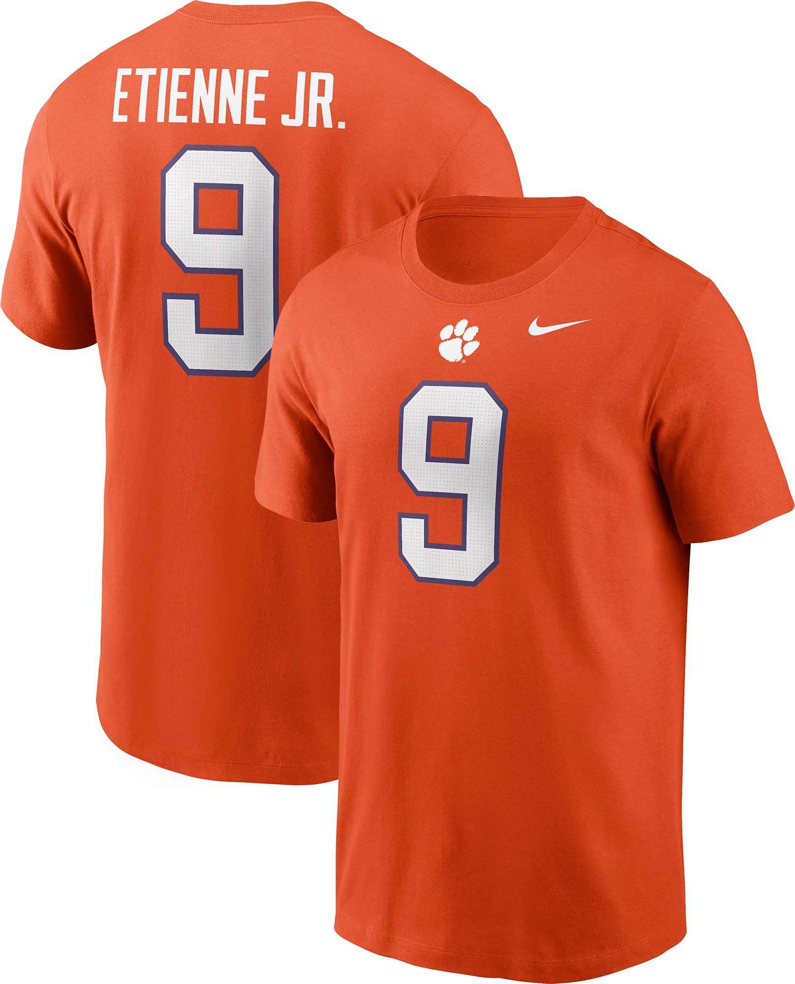 Nike Men's Clemson Tigers Travis Etienne Jr. #9 Orange Jersey T-Shirt product image