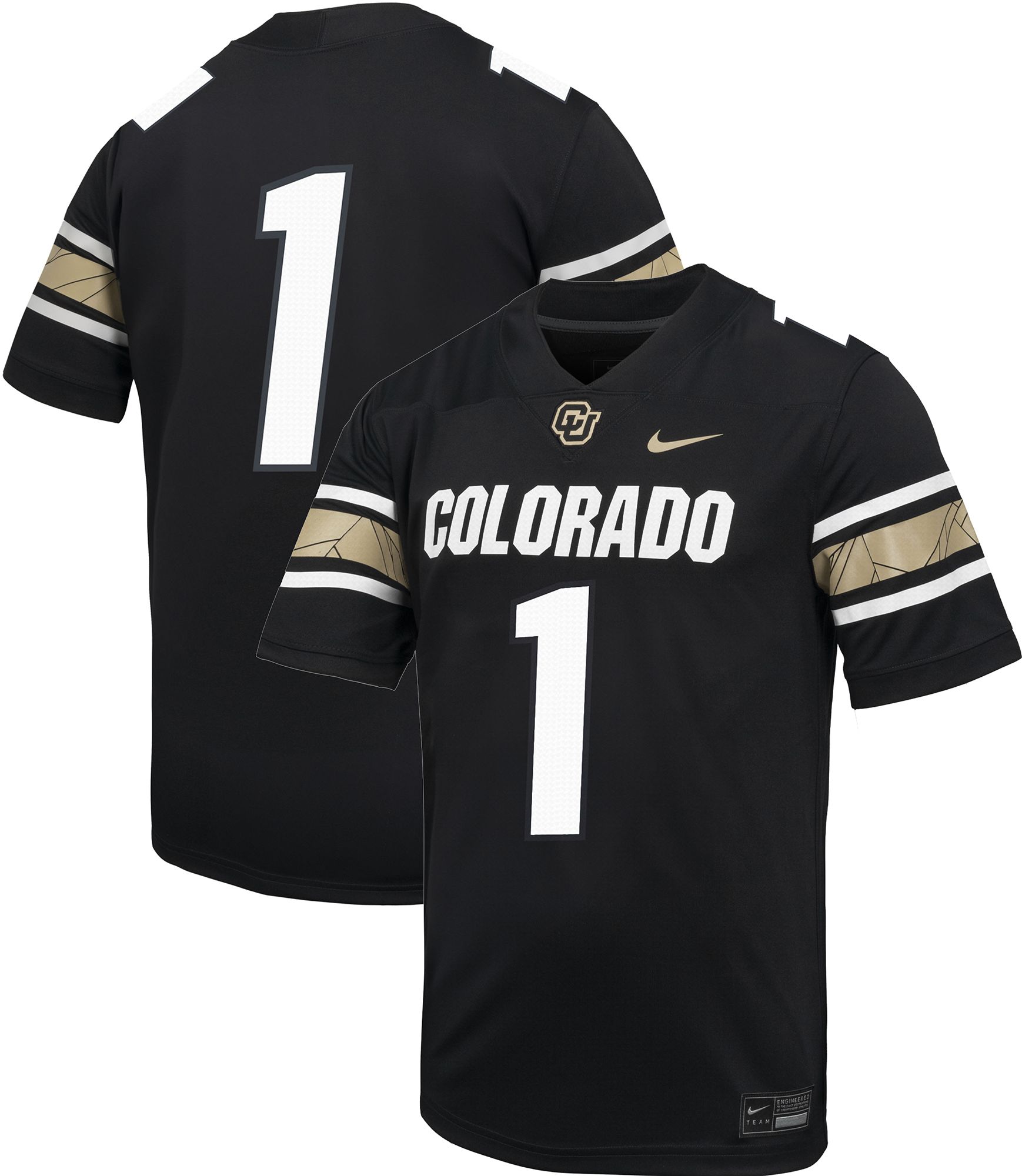 Nike Men's Colorado Buffaloes #1 Black Alternate Replica Football Jersey product image