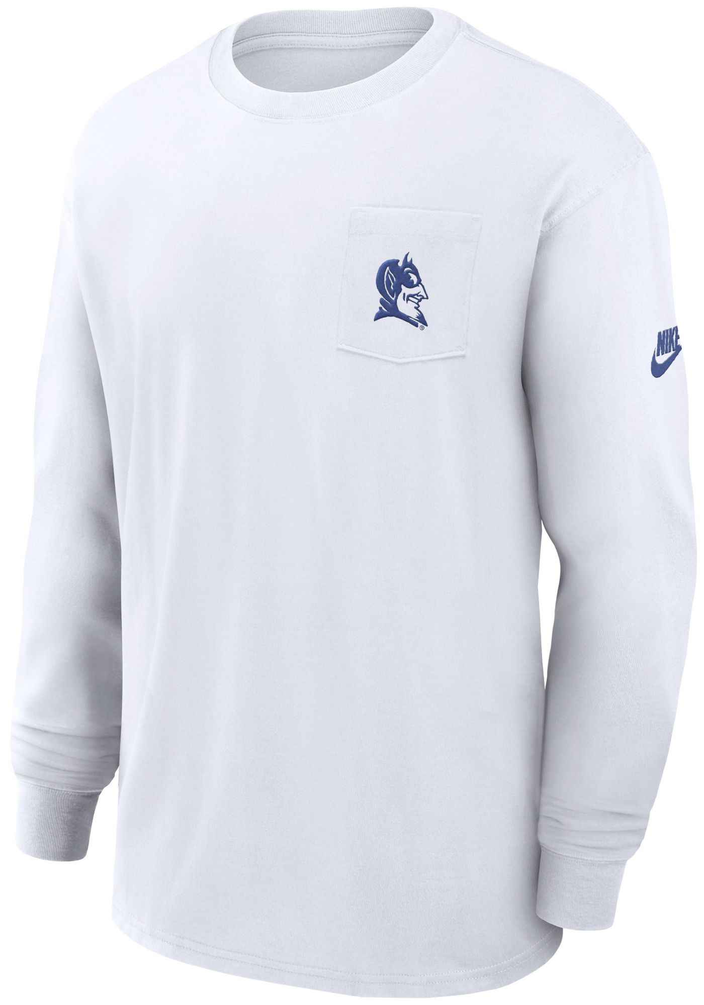Nike Men's Duke Blue Devils White Max90 Pocket Long Sleeve T-Shirt product image
