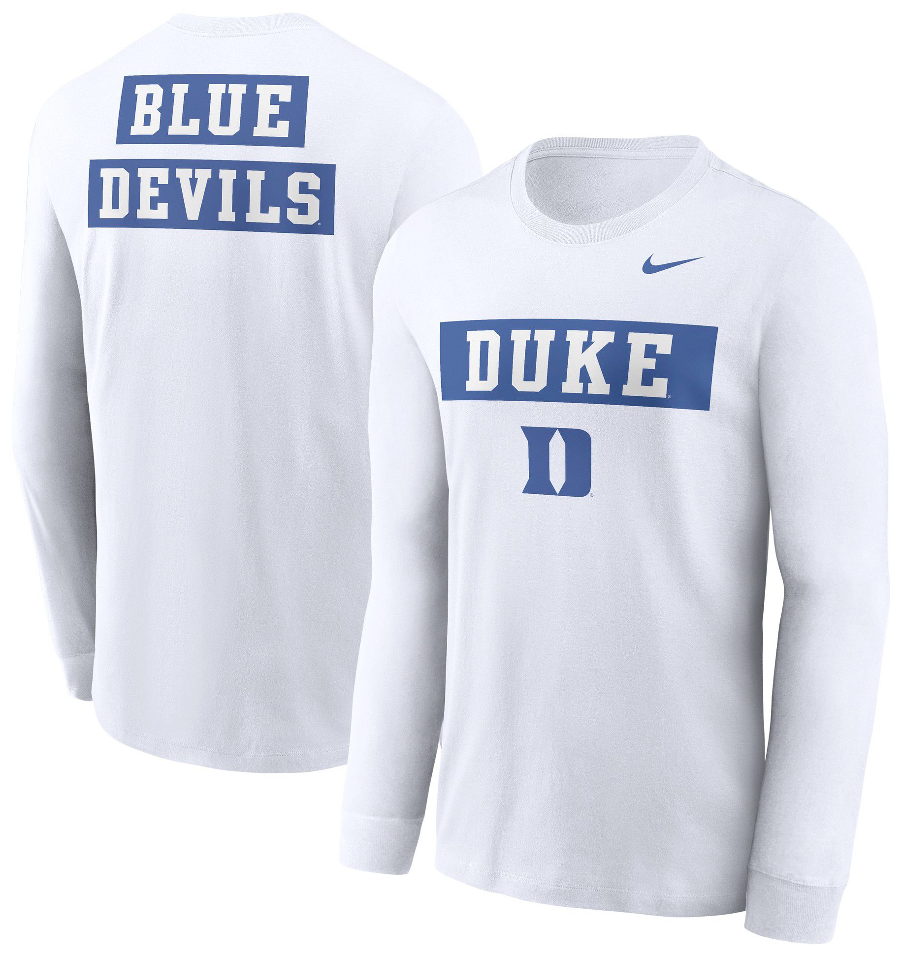 Nike Adult Duke Blue Devils 2Sided White Long Sleeve T-Shirt product image