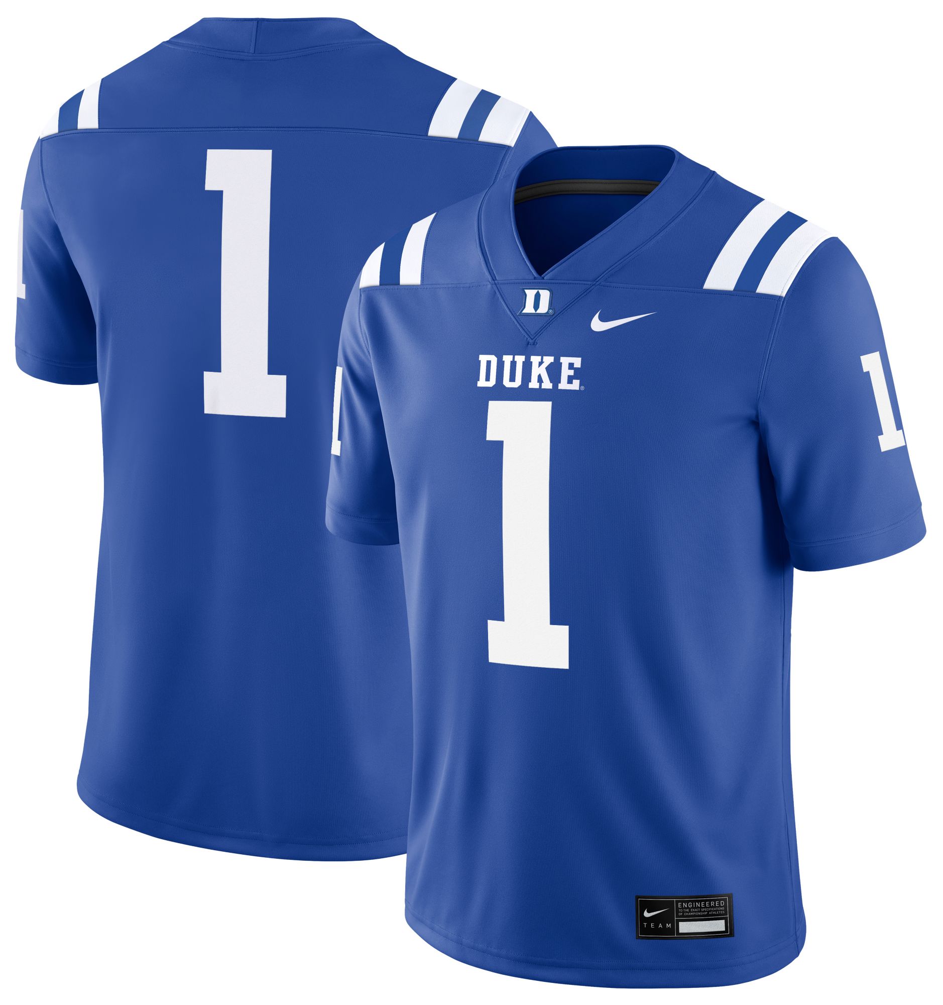 Nike Men's Duke Blue Devils #1 Duke Blue Dri-FIT Replica Football Game Jersey product image