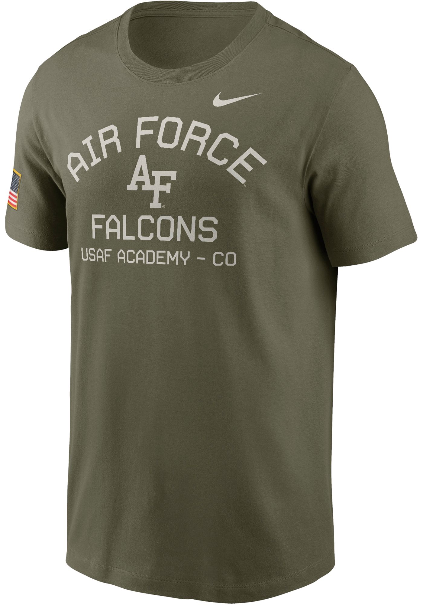Nike Men s Air Force Falcons Olive Military Appreciation Core Cotton T Shirt Dick s Sporting Goods