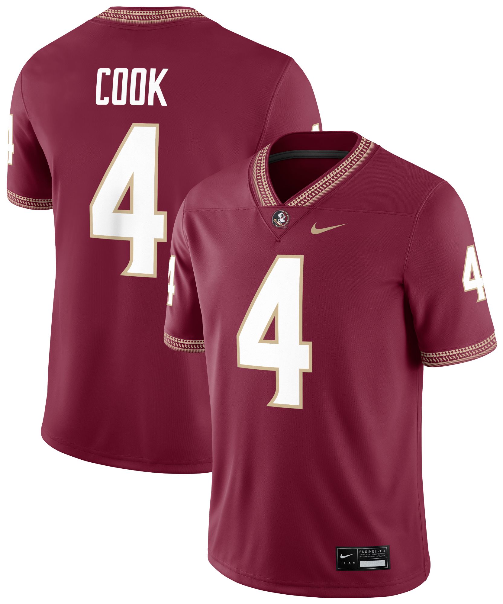 Nike Men's Florida State Seminoles Dalvin Cook #4 Garnet Dri-FIT Replica Football Game Jersey product image