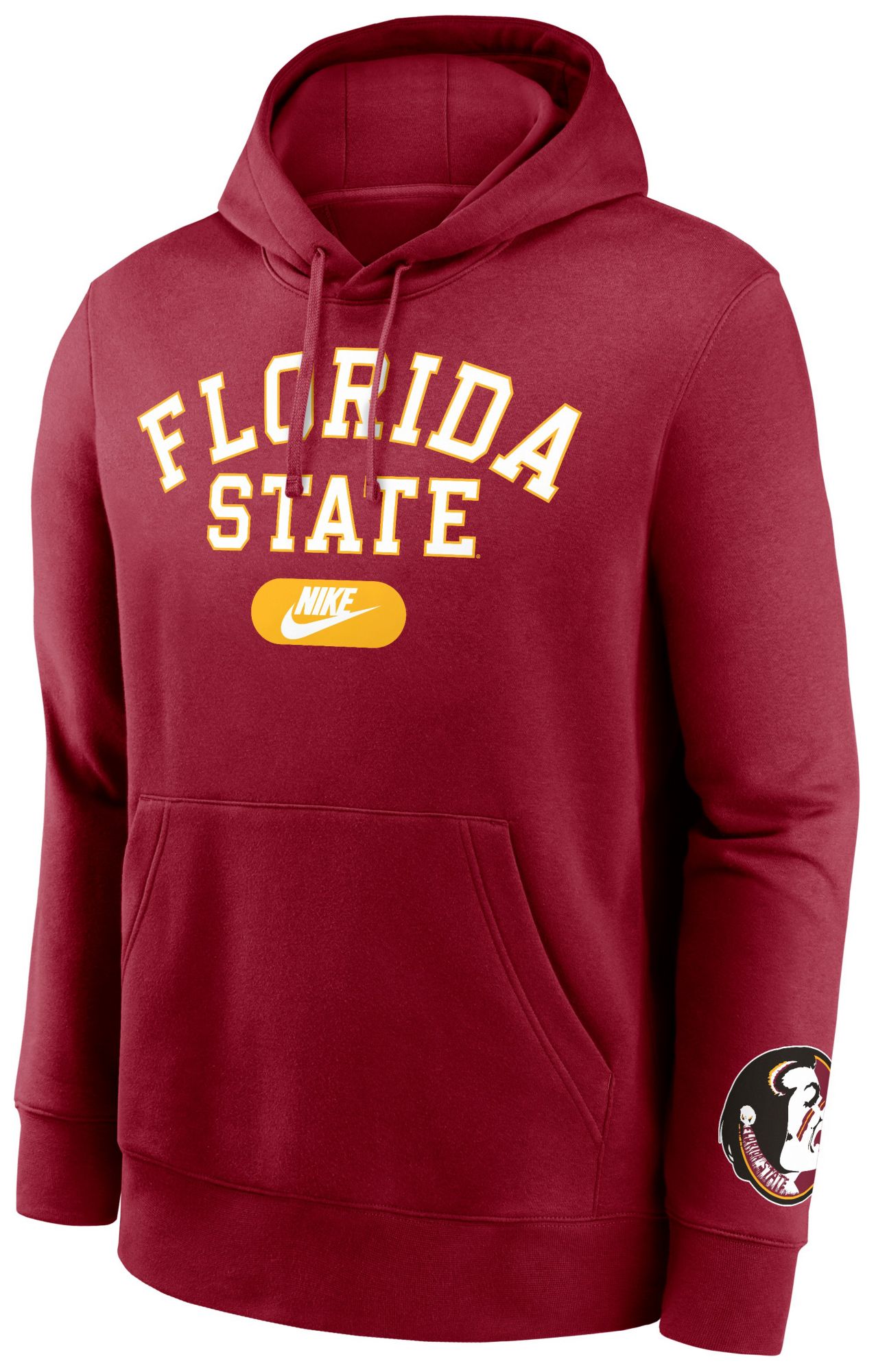 Nike Men's Florida State Seminoles Crimson Club Fleece Retro Double-Hit Pullover Hoodie product image