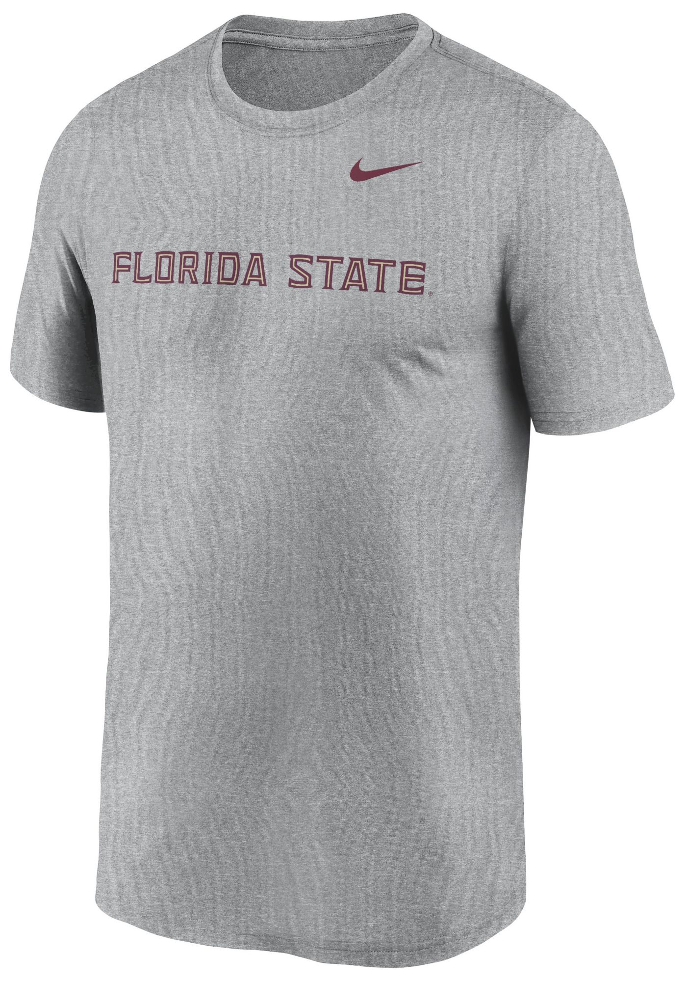 Nike Men's Florida State Seminoles Dark Grey Heather Dri-FIT Legend Wordmark T-Shirt product image