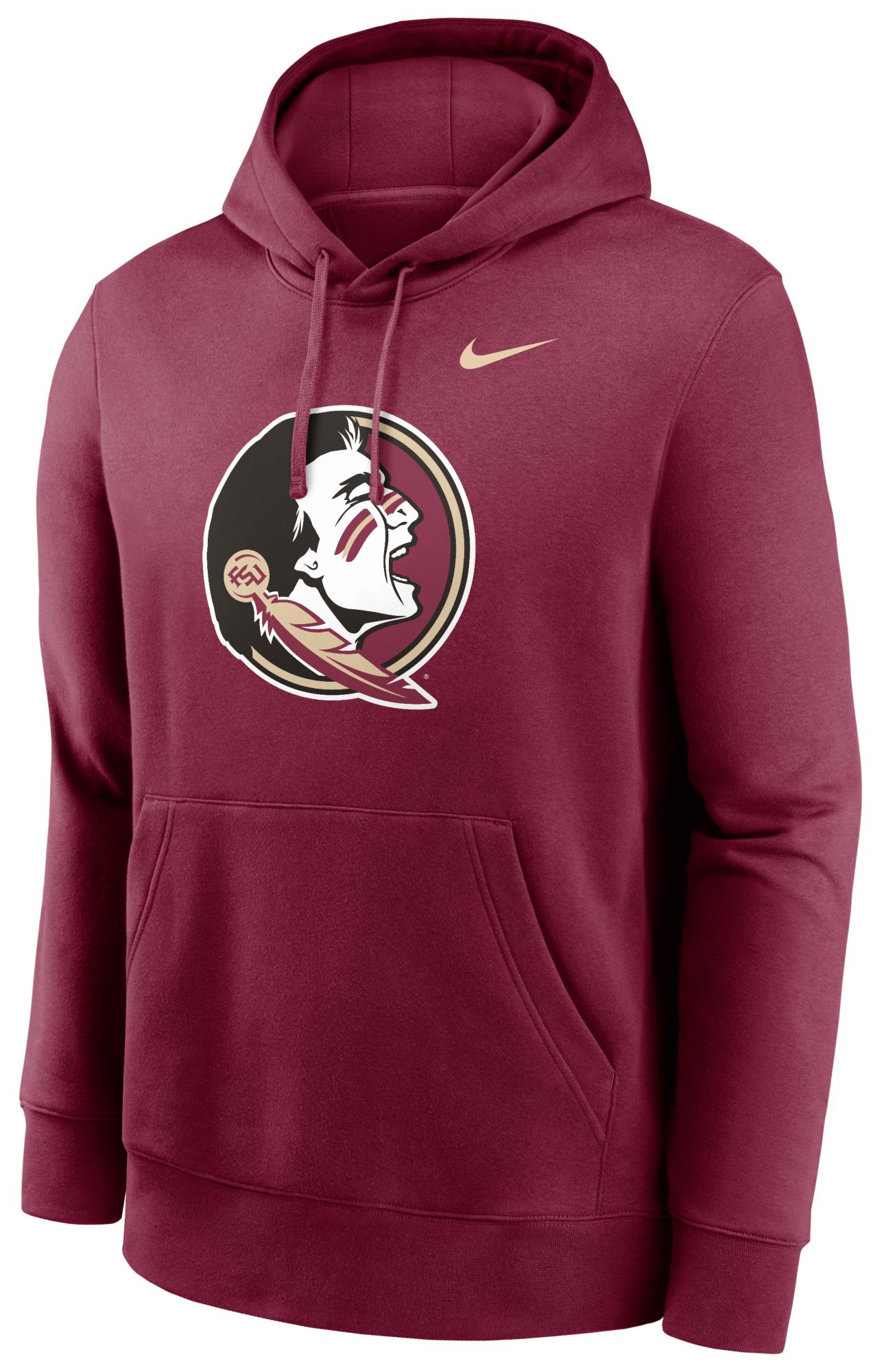 Nike Men's Florida State Seminoles Garnet Club Fleece Primary Logo Pullover Hoodie product image