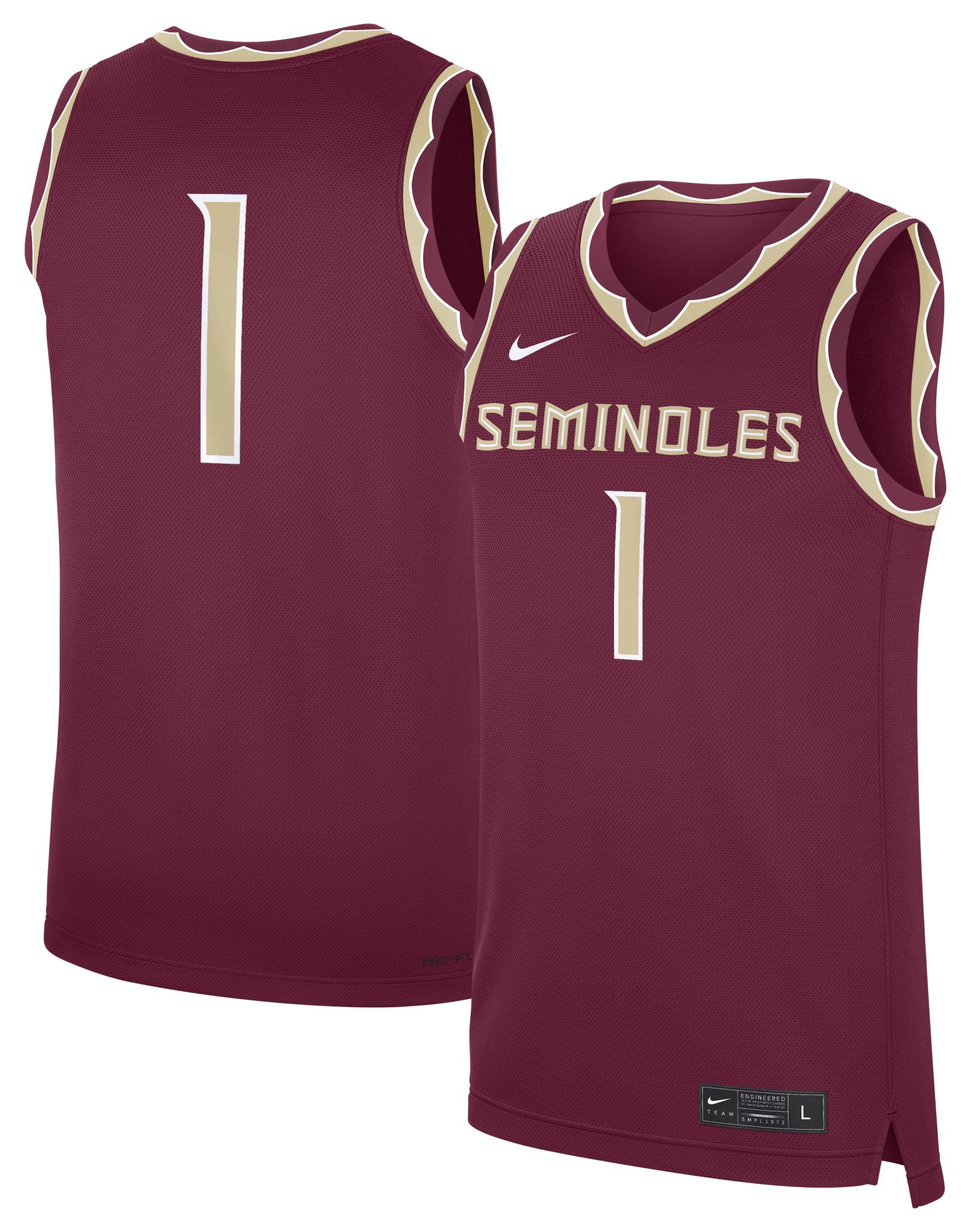 Nike Men's Florida State Seminoles Garnet Replica Basketball Jersey product image