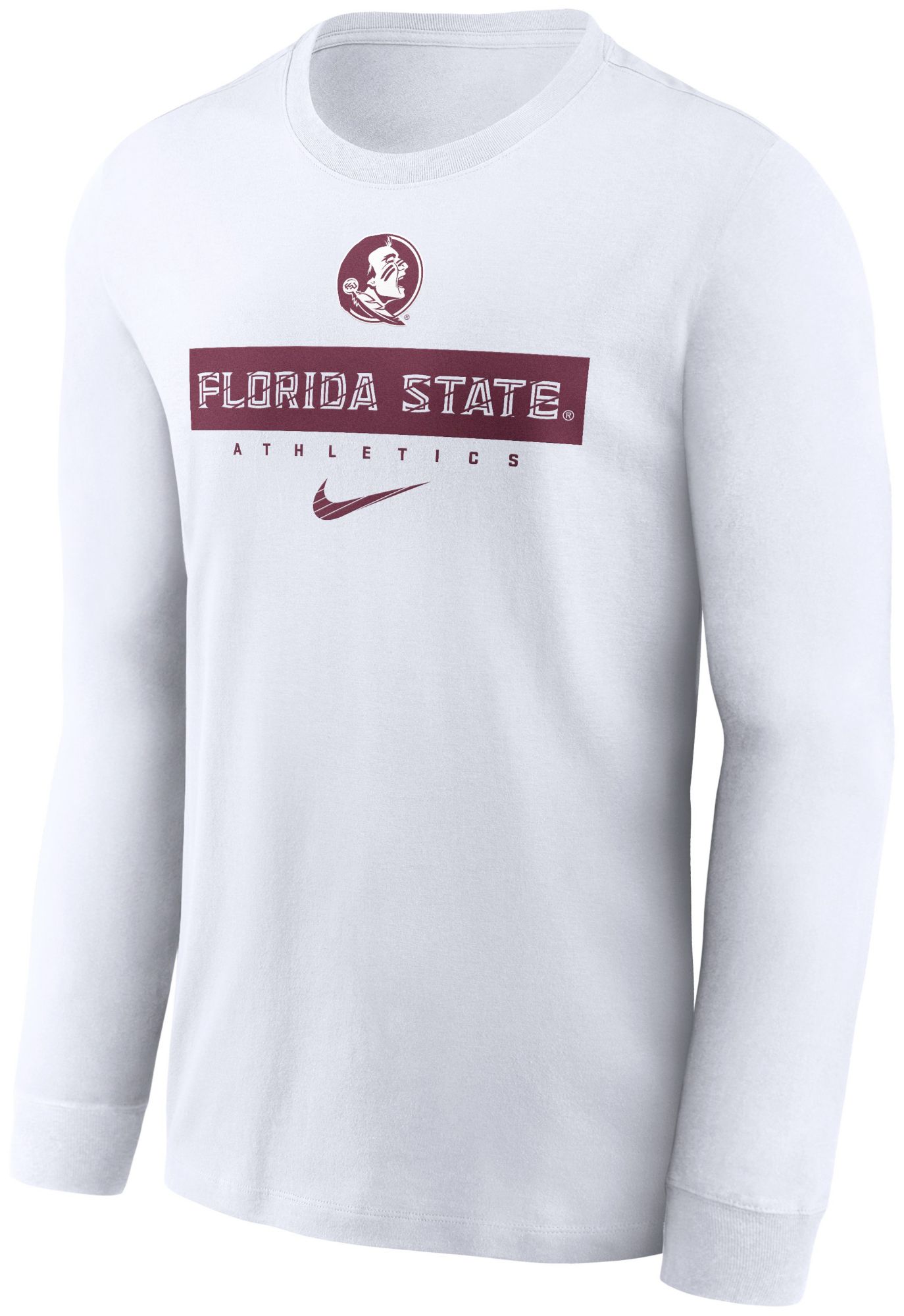 Nike Men's Florida State Seminoles White Dri-FIT Athletic Logo Long Sleeve T-Shirt product image