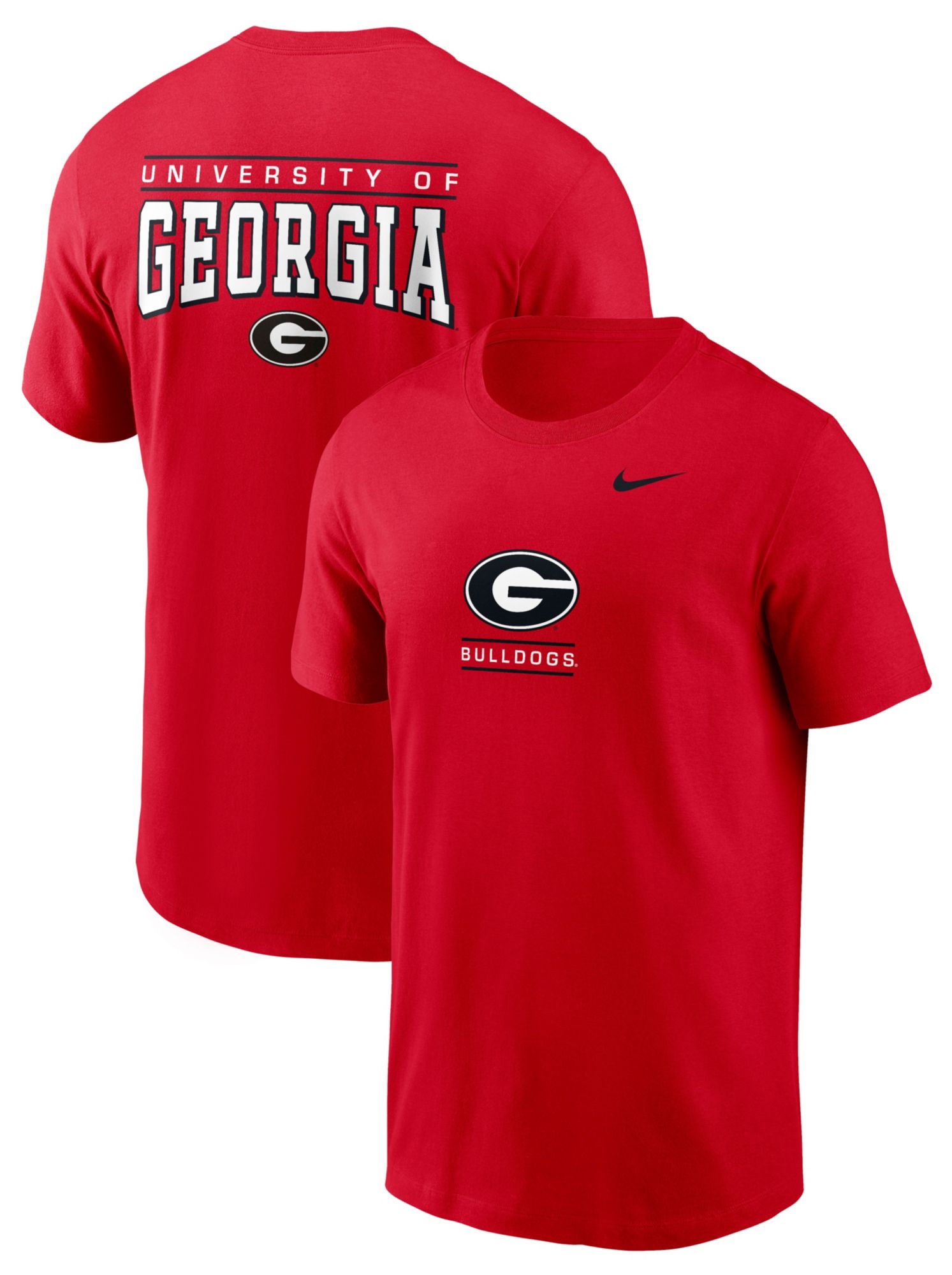 Nike Men's Georgia Bulldogs Red Core Cotton Double Hit Logo T-Shirt product image