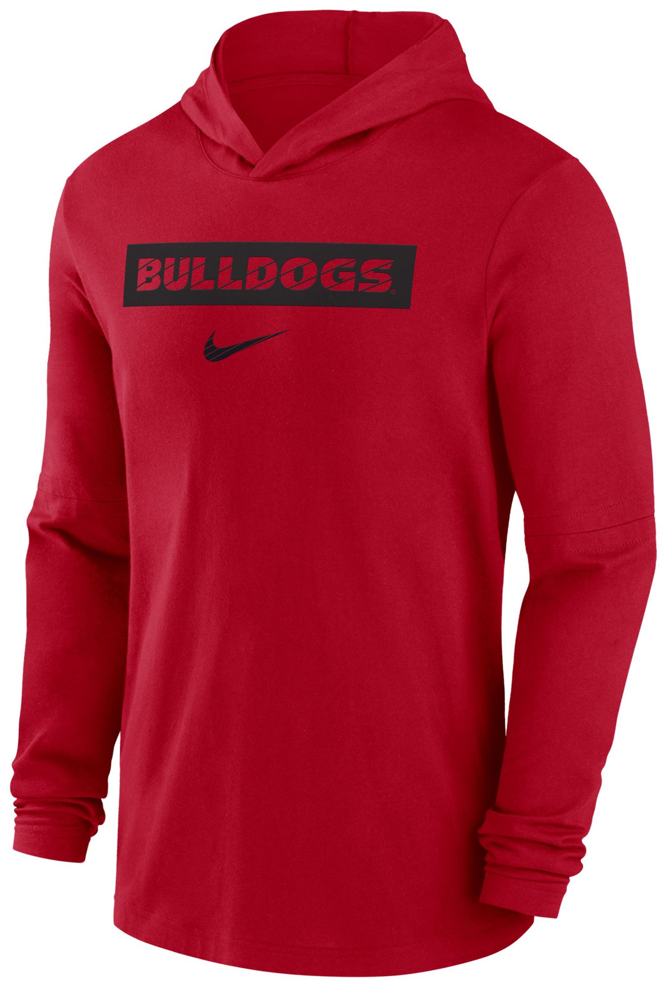 Nike Men's Georgia Bulldogs Red Dri-FIT Lightweight Hooded Long Sleeve T-Shirt product image