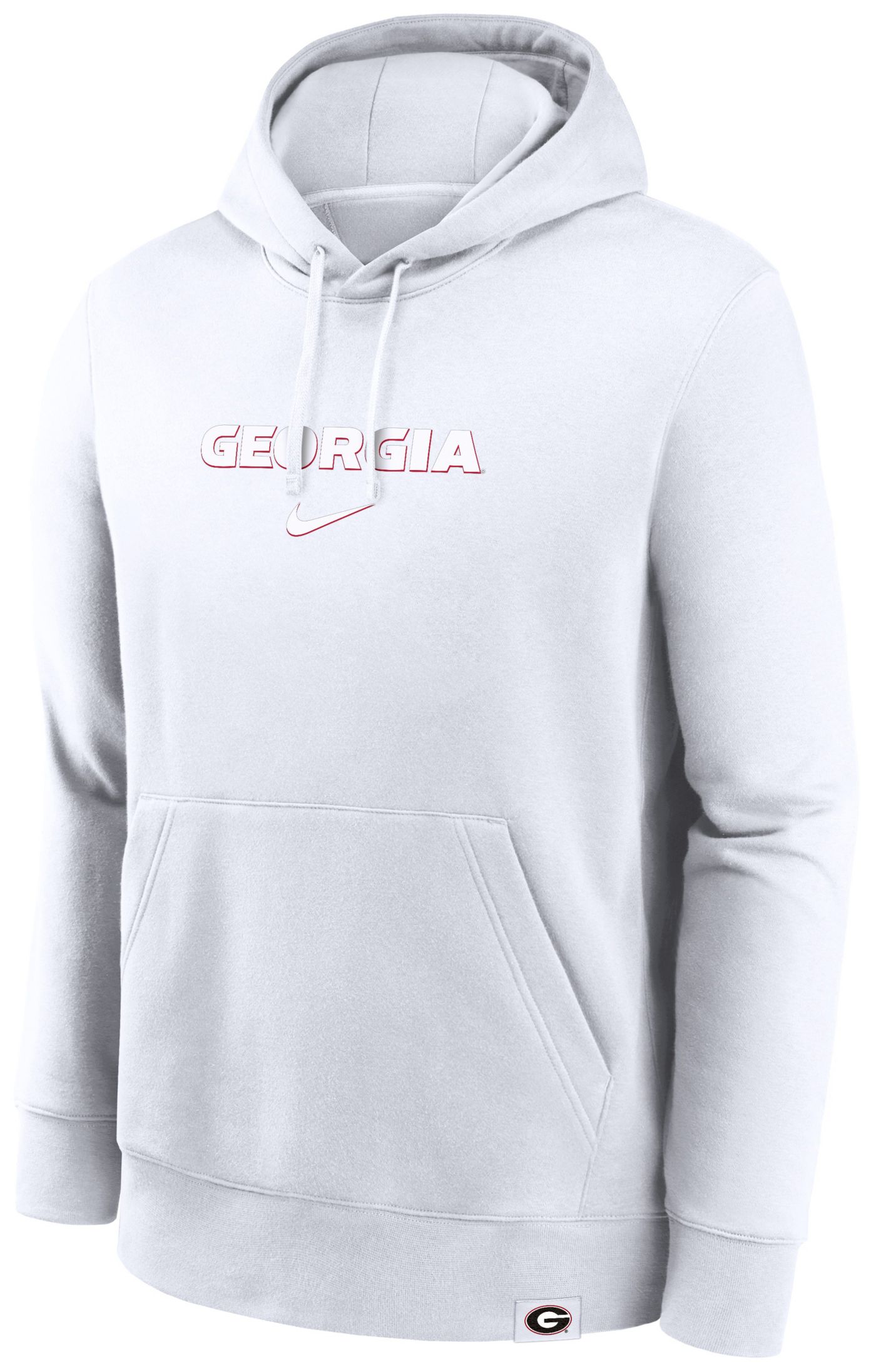 Nike Men s Georgia Bulldogs White Stat Club Fleece Pullover Hoodie Dick s Sporting Goods
