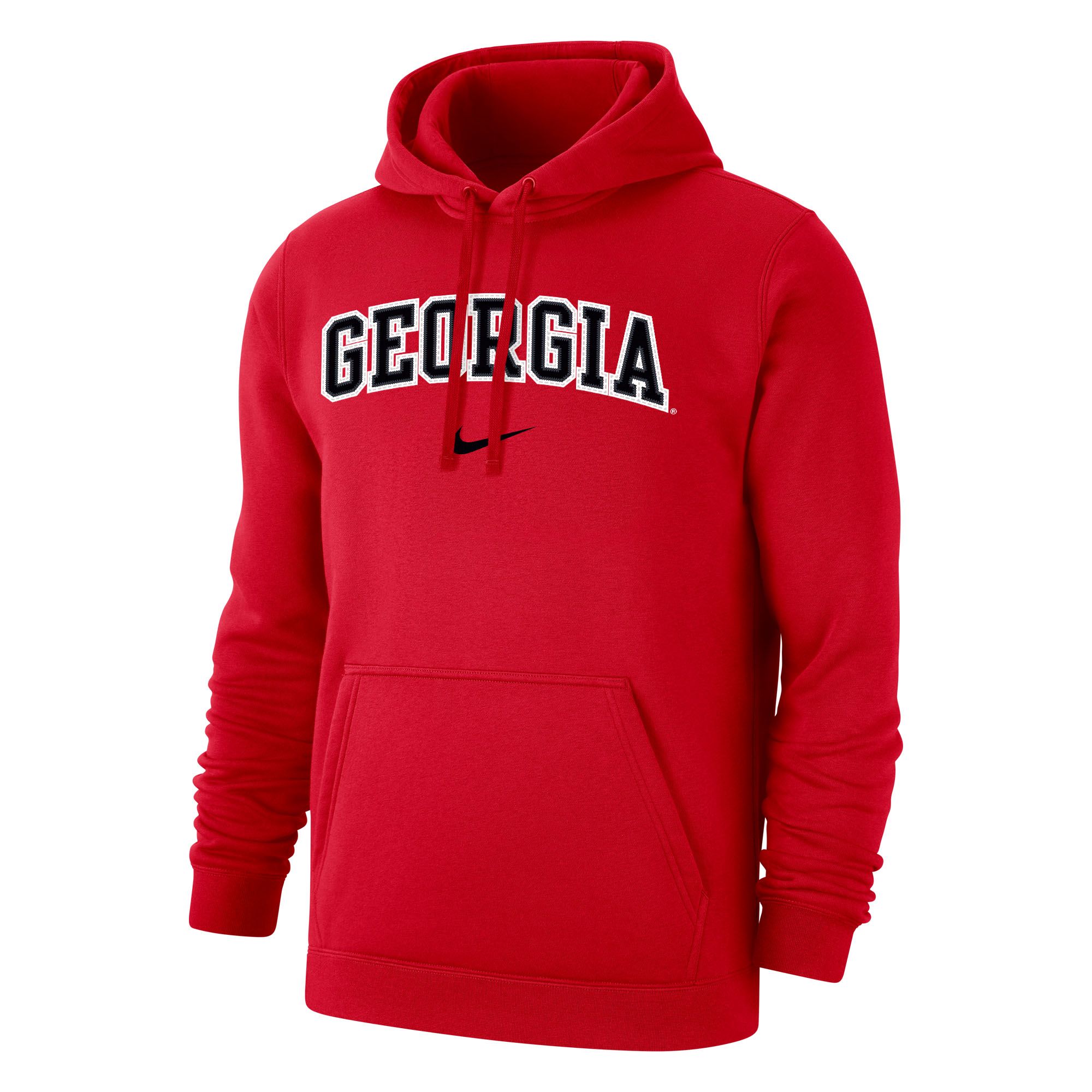 Nike Men's Georgia Bulldogs Red Club Fleece Wordmark Pullover Hoodie