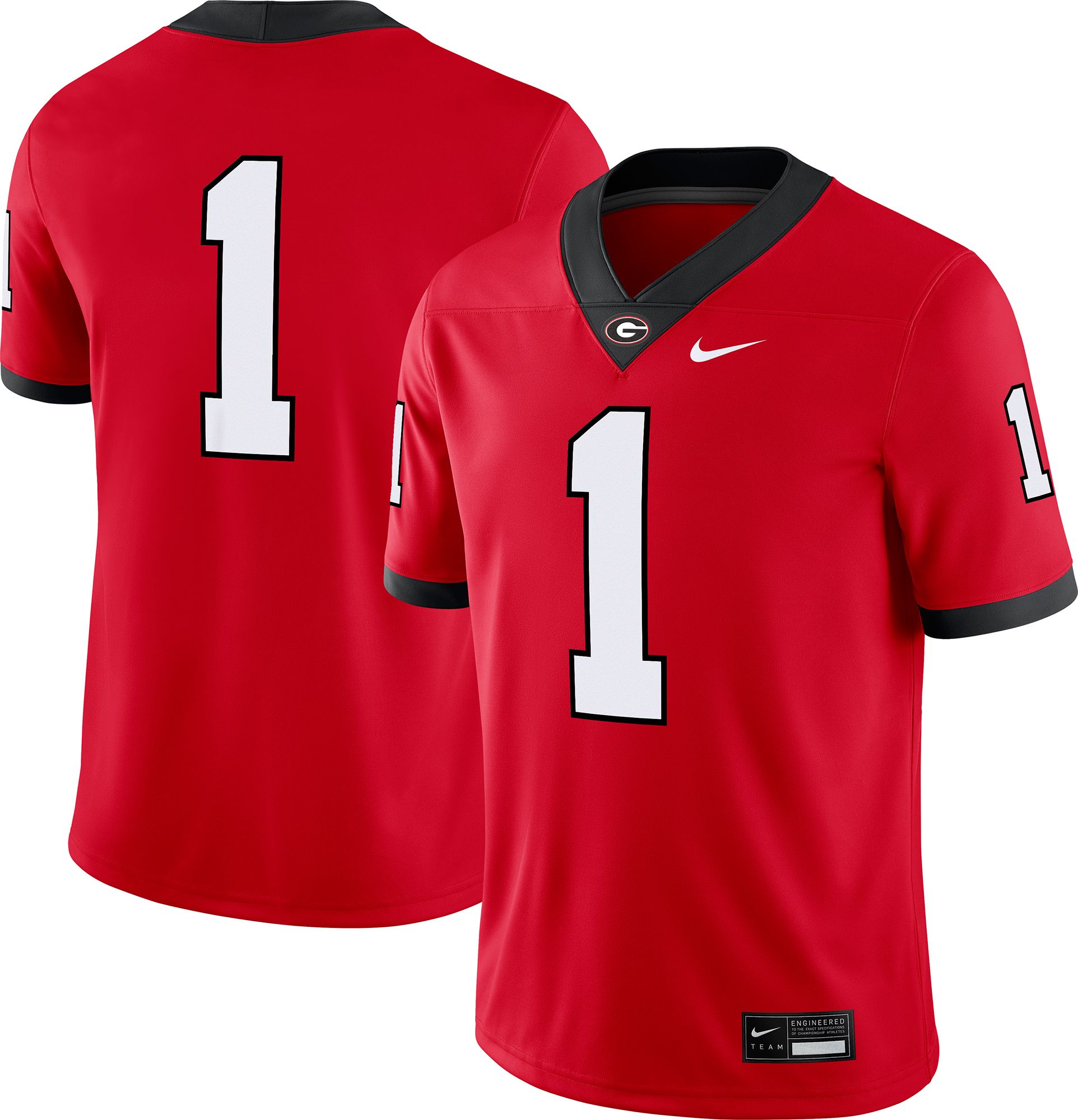 Nike Men's Georgia Bulldogs #1 Red Dri-FIT Replica Football Game Jersey product image