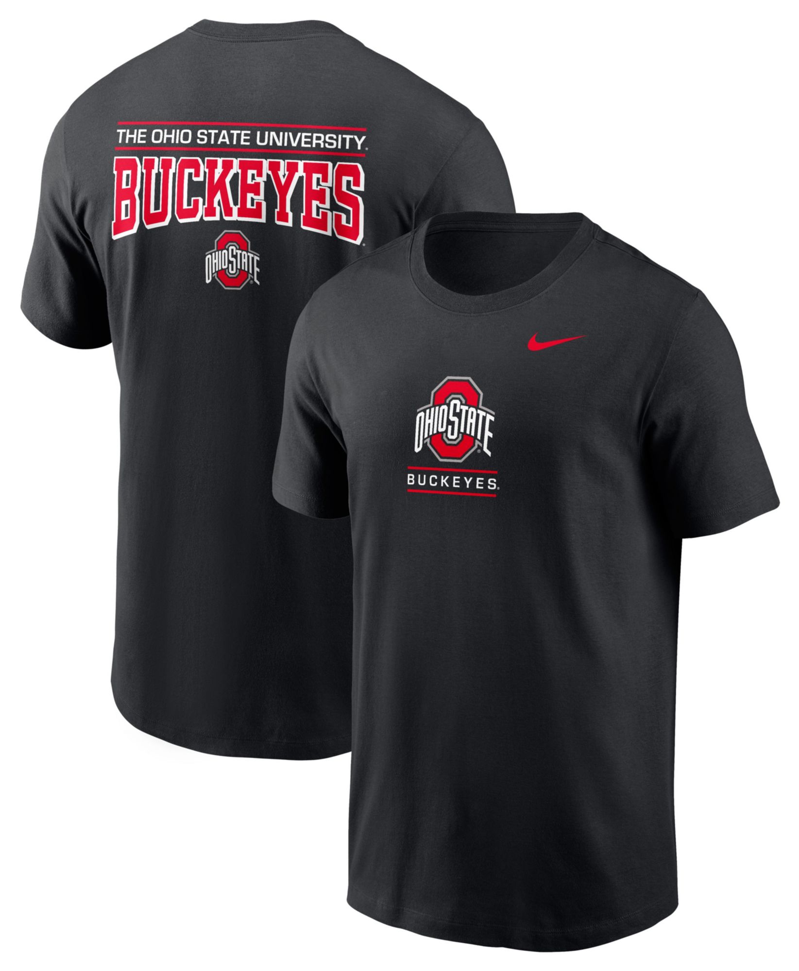 Nike Men's Ohio State Buckeyes Black Core Cotton Double Hit Logo T-Shirt product image