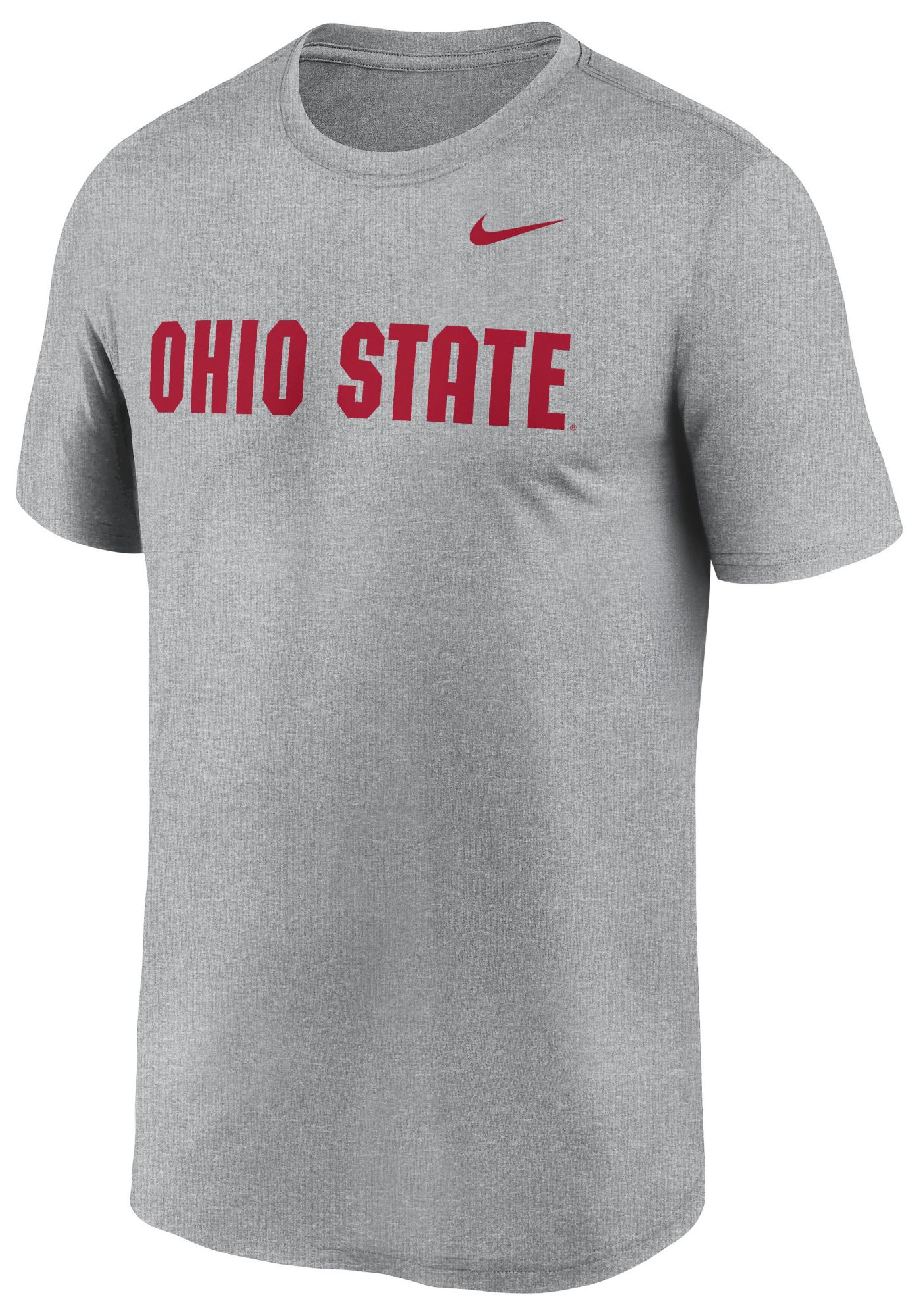 Nike Men's Ohio State Buckeyes Dark Grey Heather Dri-FIT Legend Wordmark T-Shirt product image