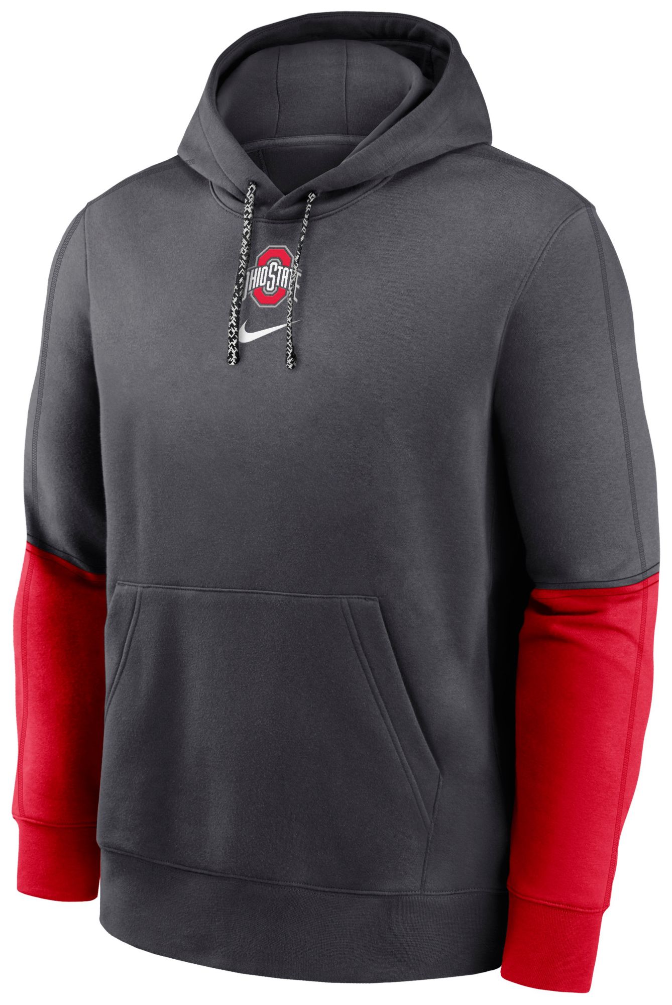 Nike Men's Ohio State Buckeyes Grey Club Fleece Team Issue Sideline Player Pullover Hoodie product image