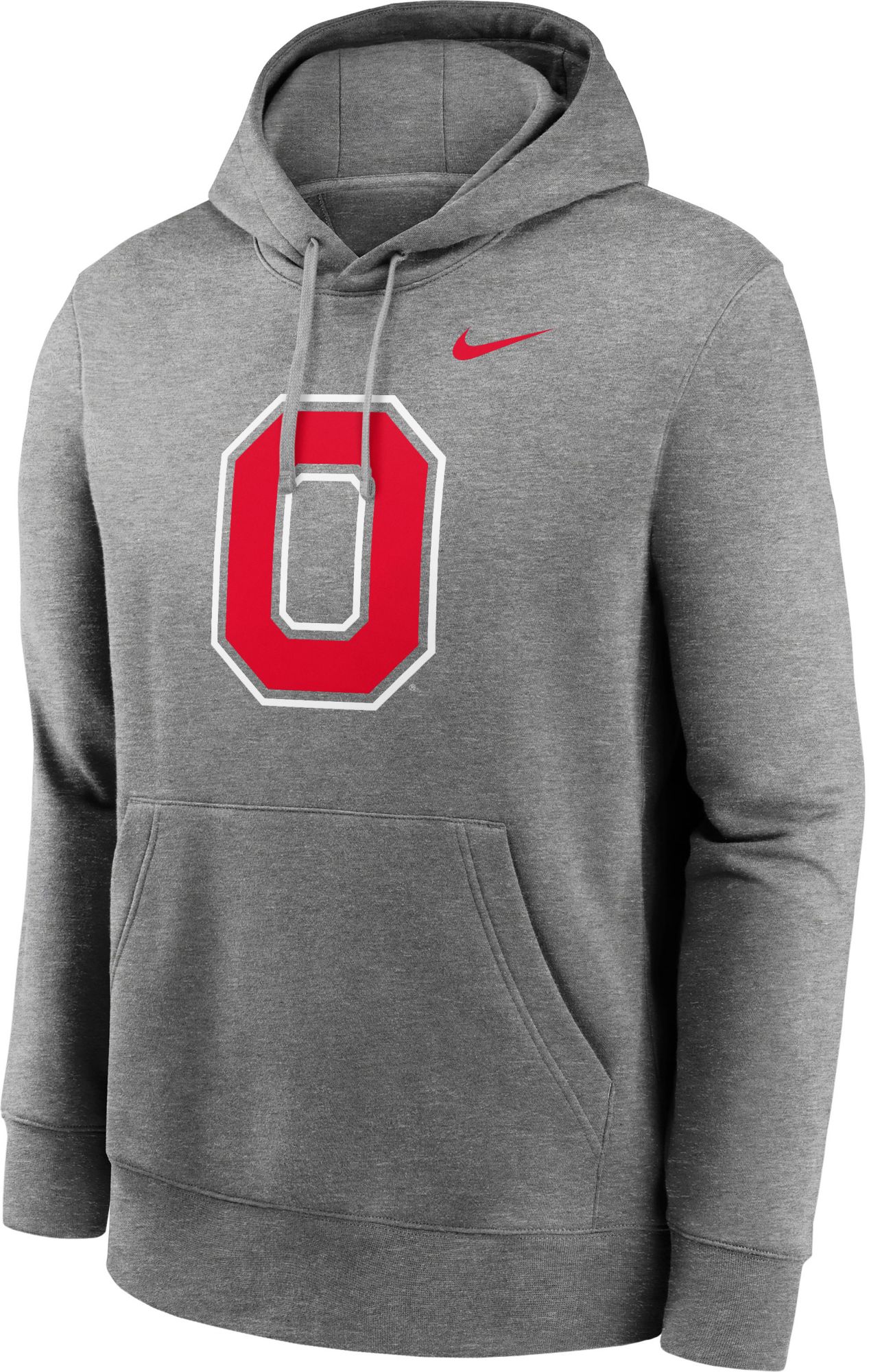 Nike Men's Ohio State Buckeyes Dark Grey Heather Logo Pullover Hoodie product image