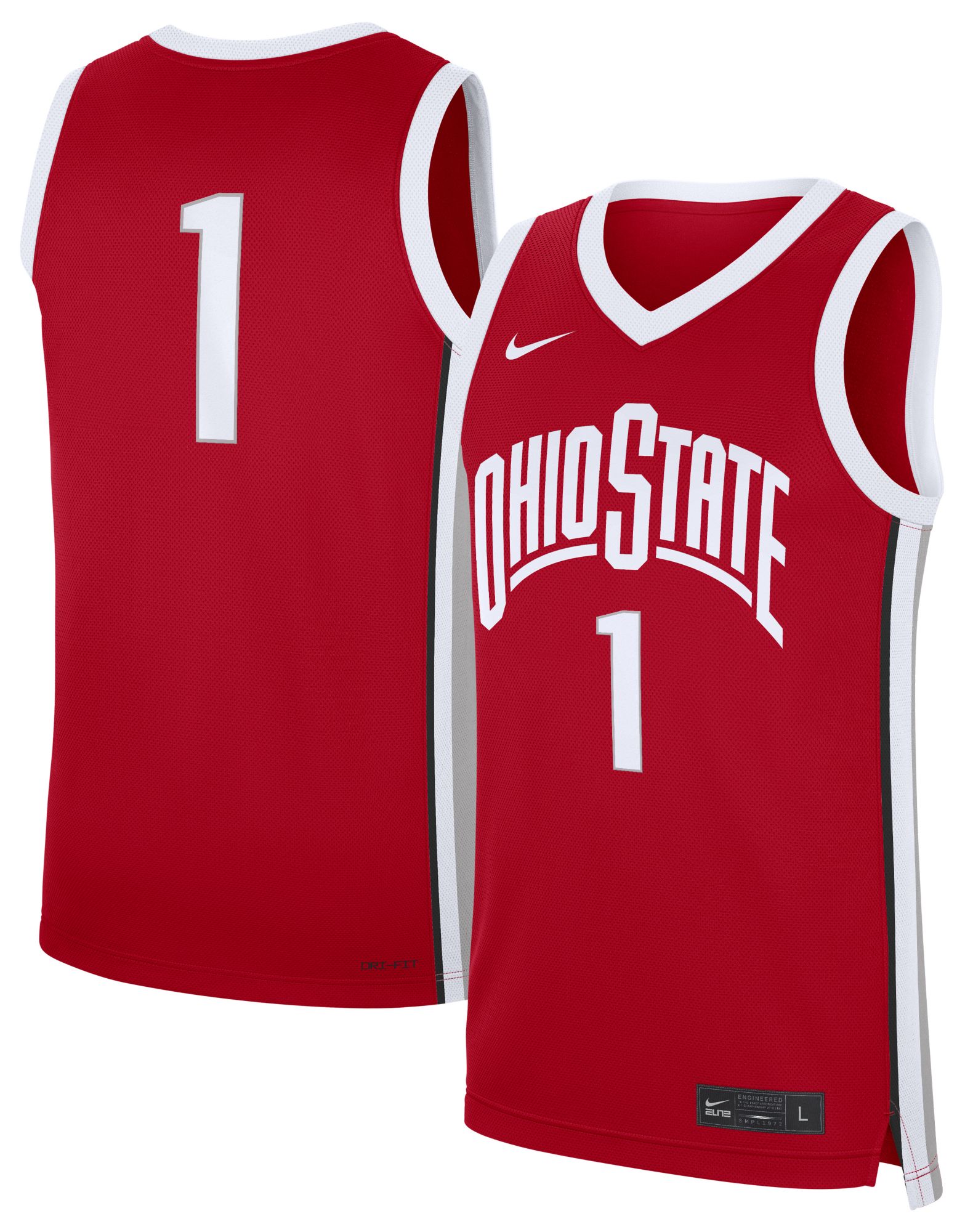Nike Men's Ohio State Buckeyes Scarlet Replica Basketball Jersey product image