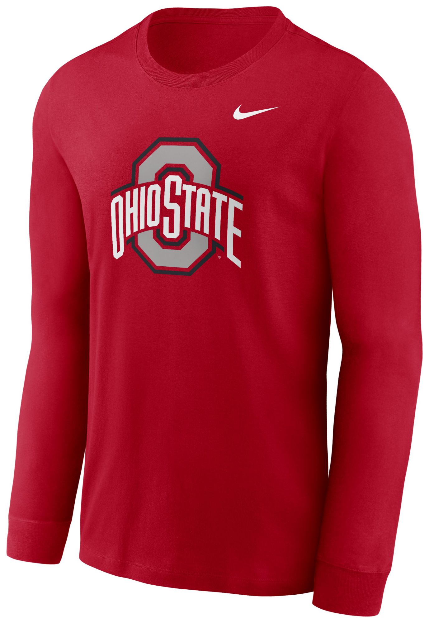 Nike Men's Ohio State Buckeyes Scarlet Core Cotton Logo Long Sleeve T-Shirt product image