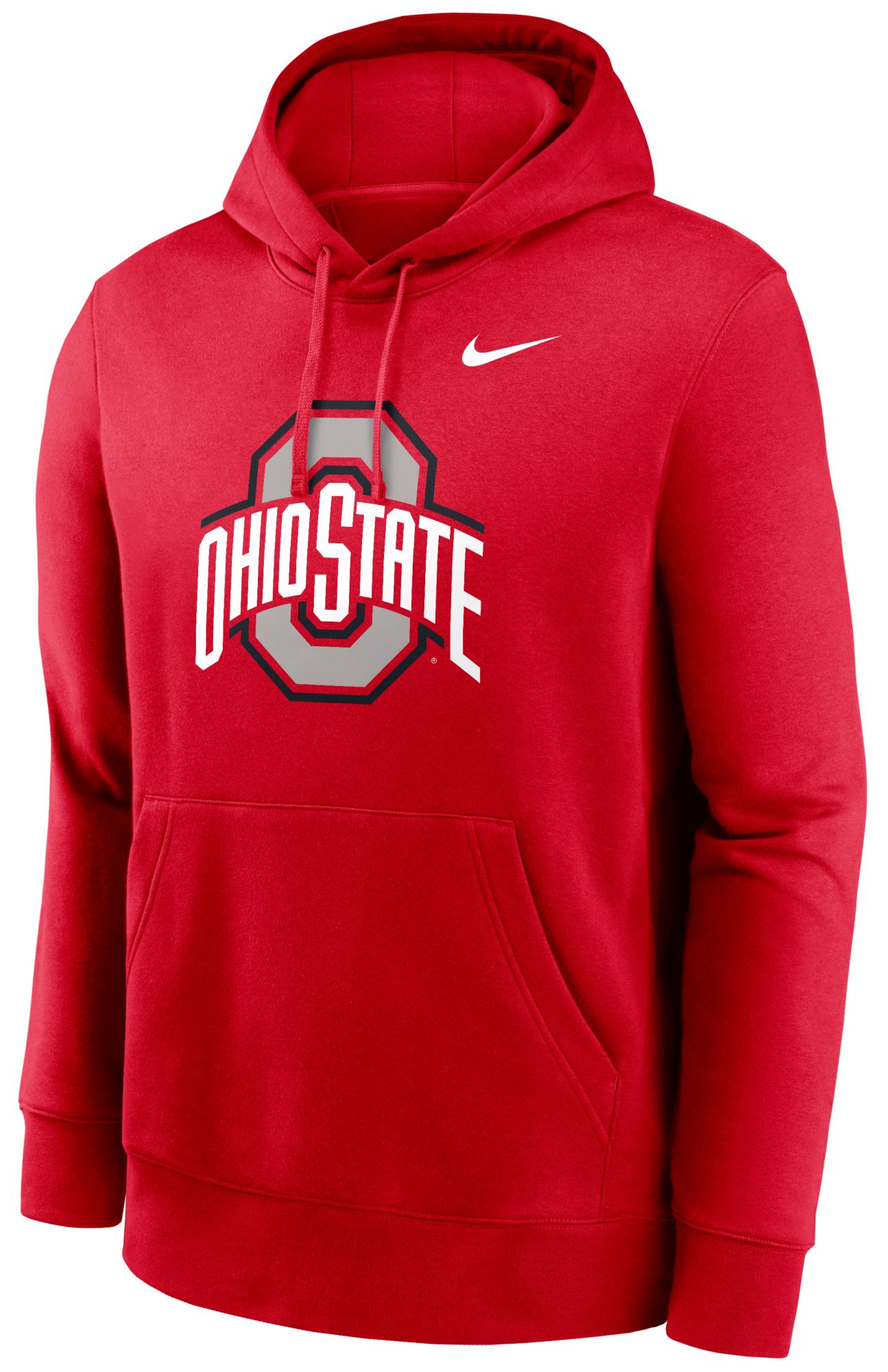 Nike Men's Ohio State Buckeyes Scarlet Club Fleece Primary Logo Pullover Hoodie product image