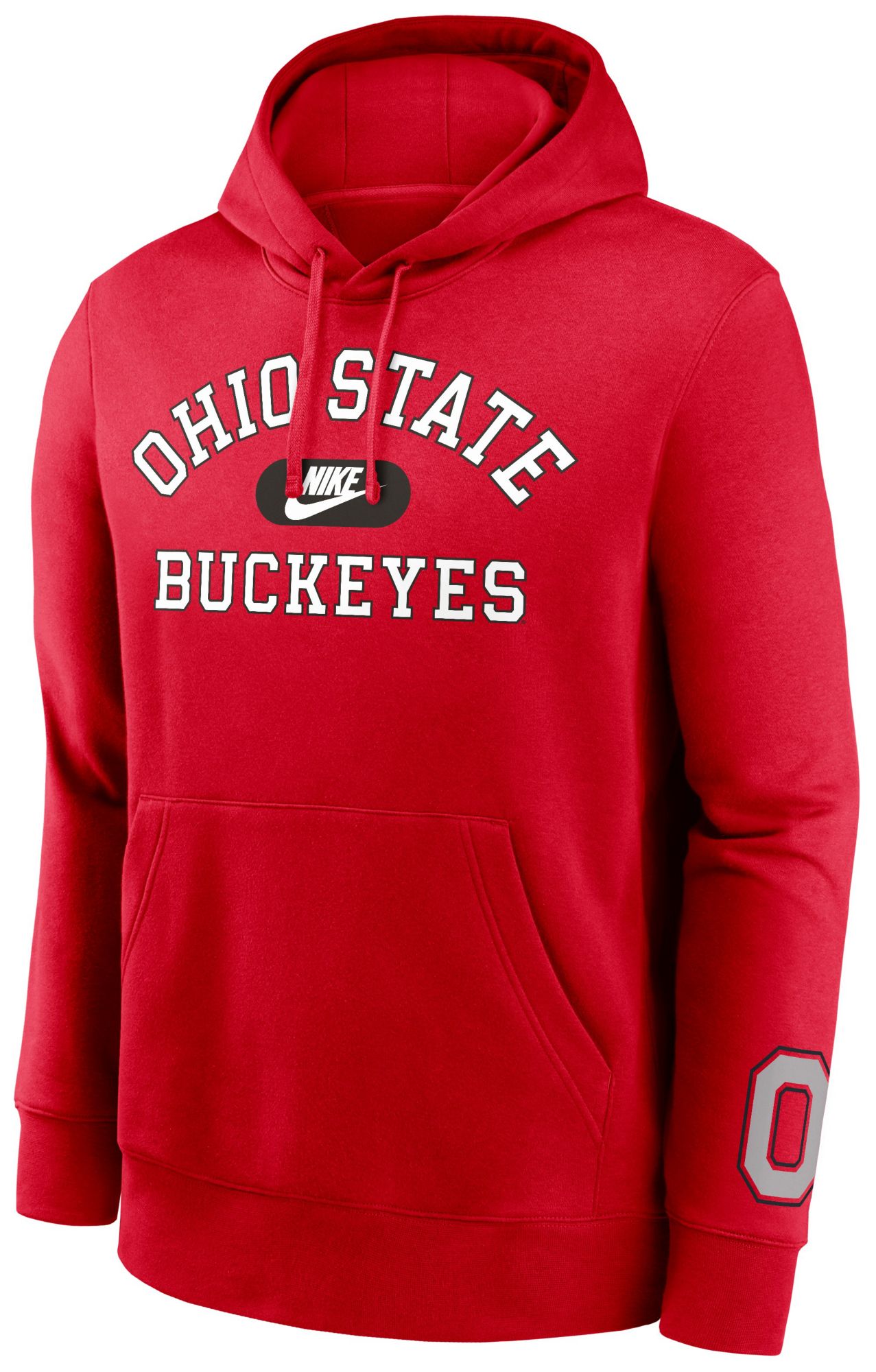 Nike Men's Ohio State Buckeyes Scarlet Club Fleece Retro Double-Hit Pullover Hoodie product image