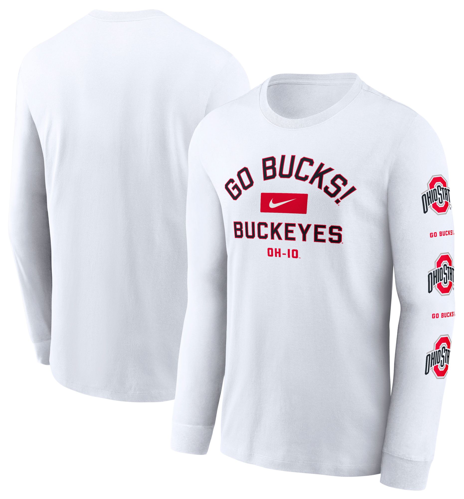 Nike Men's Ohio State Buckeyes White Sleeve Hit Long Sleeve T-Shirt product image