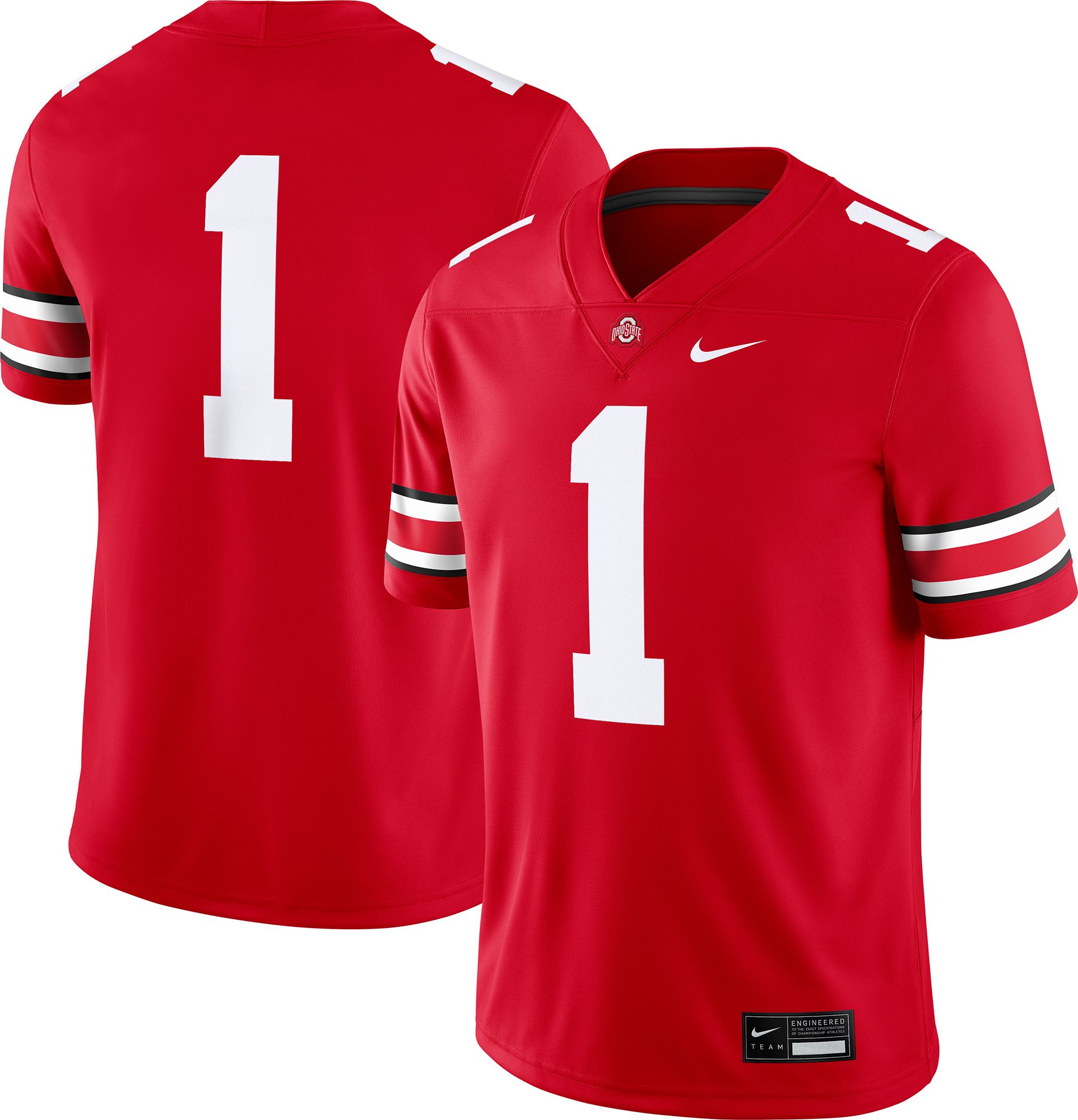 Nike Men's Ohio State Buckeyes #1 Scarlet Dri-FIT Replica Football Game Jersey product image