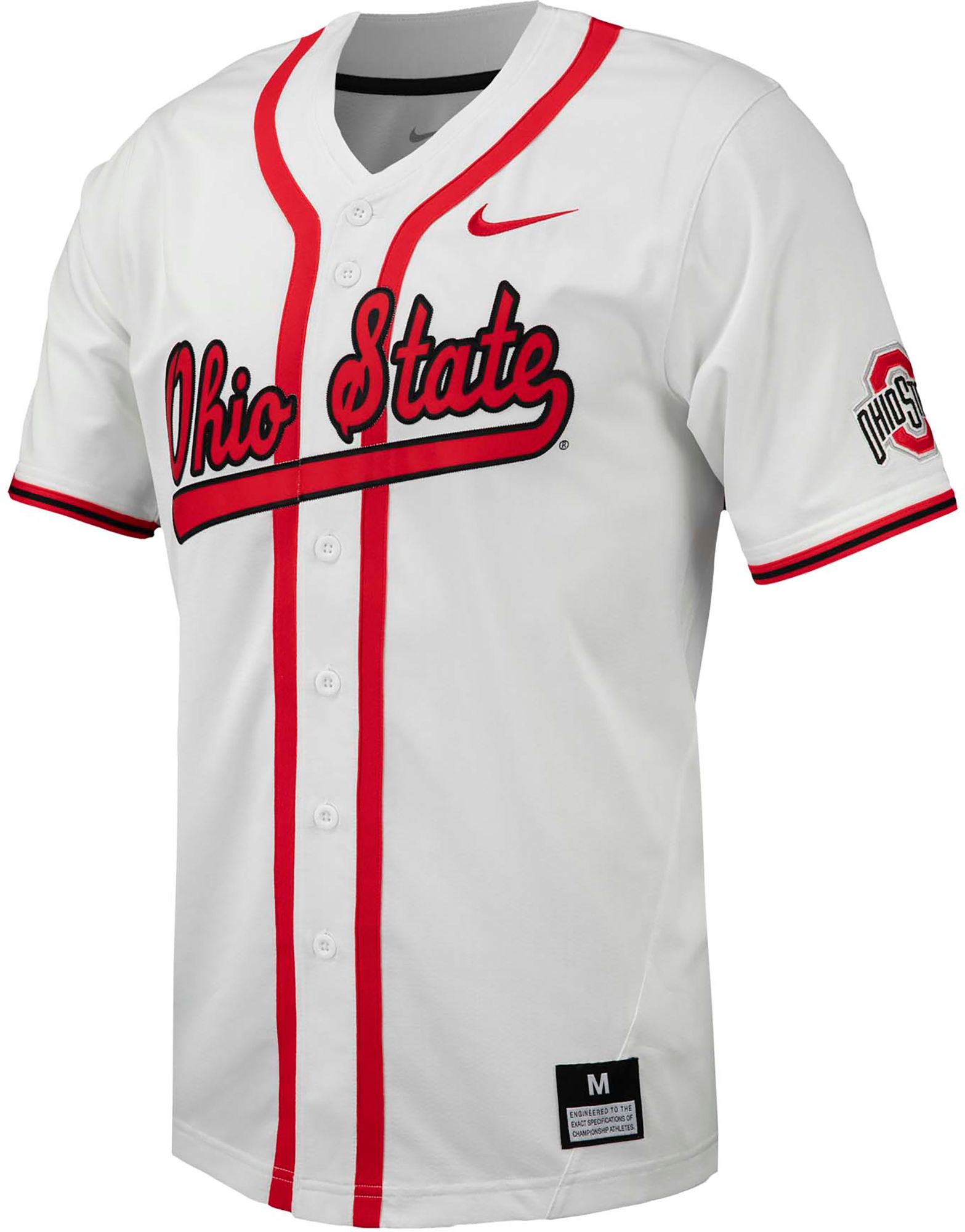 Nike Men's Ohio State Buckeyes White Full Button Replica Baseball Jersey product image