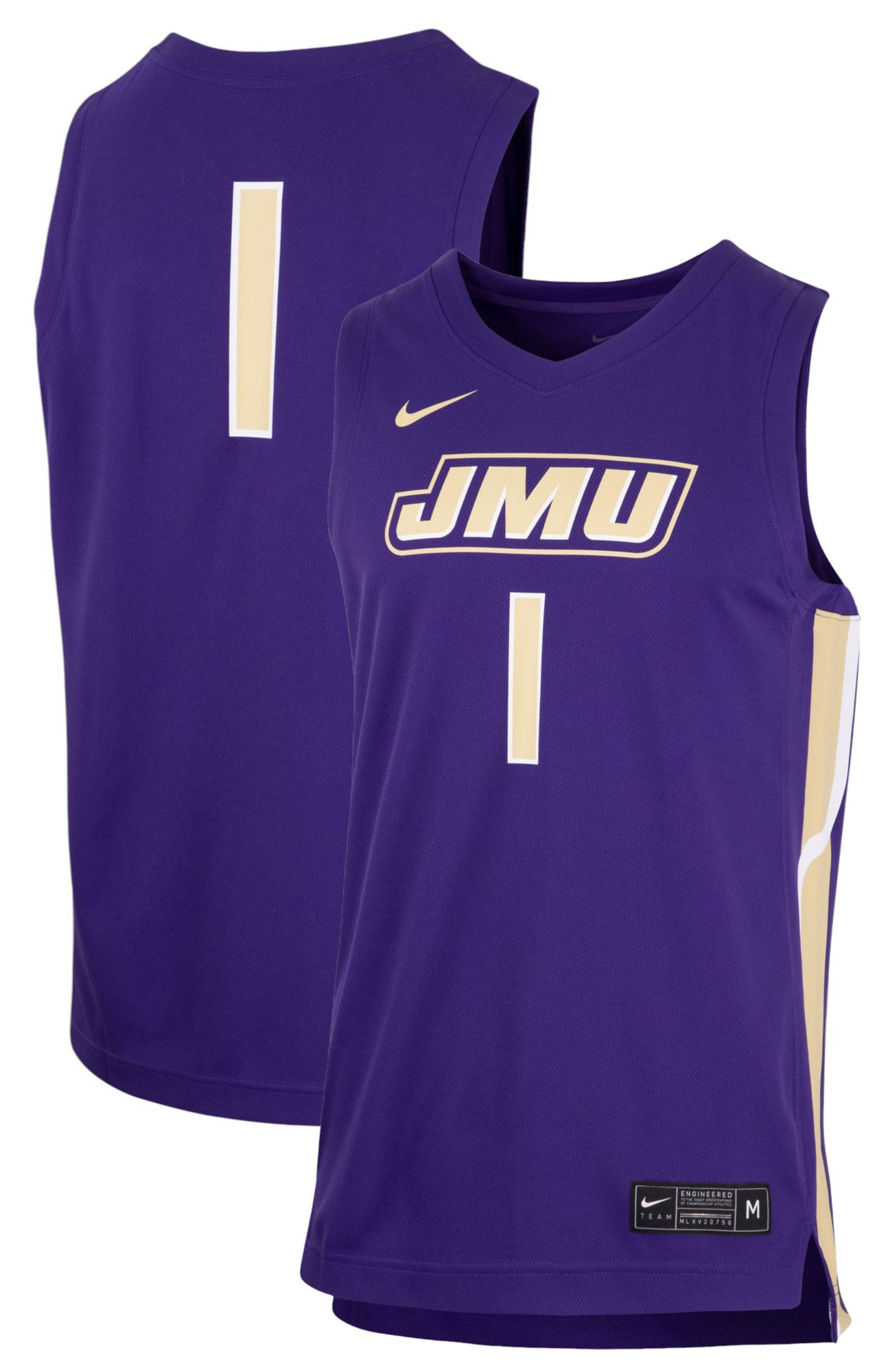 Nike Men's James Madison Dukes Purple Replica Basketball Jersey product image