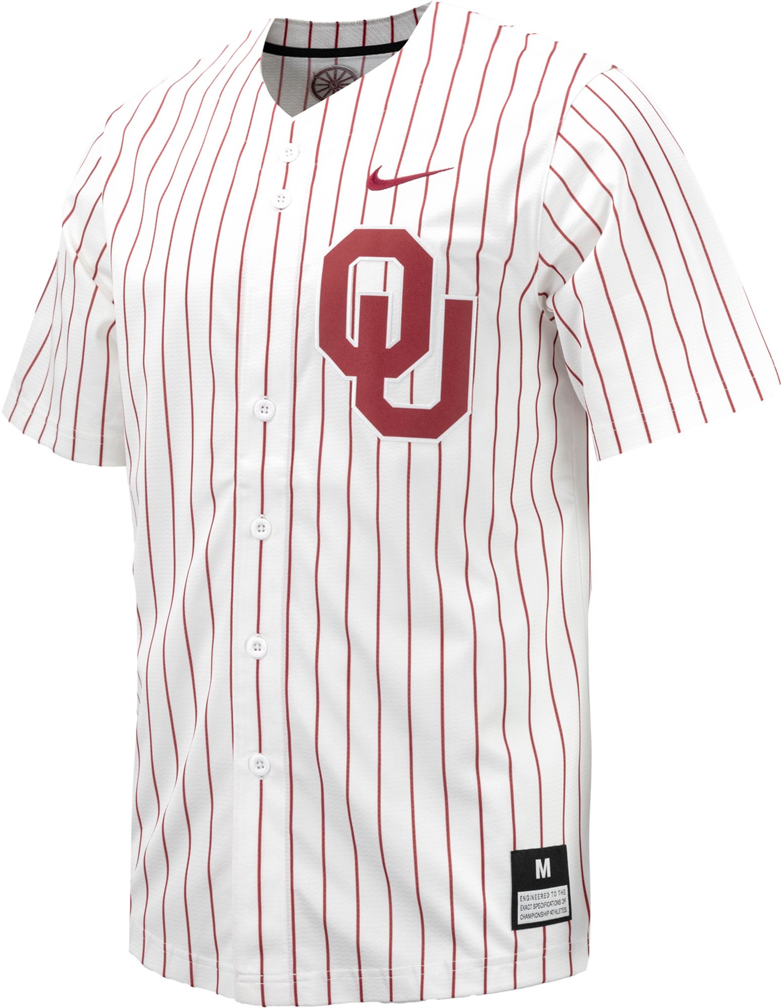 Nike Men's Oklahoma Sooners White Pinstripe Full Button Replica ...