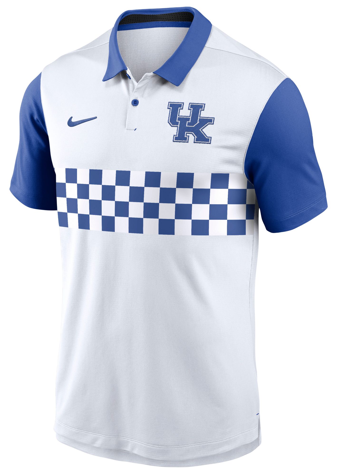 Nike Men's Kentucky Wildcats White/Royal Campus Patterned Polo product image
