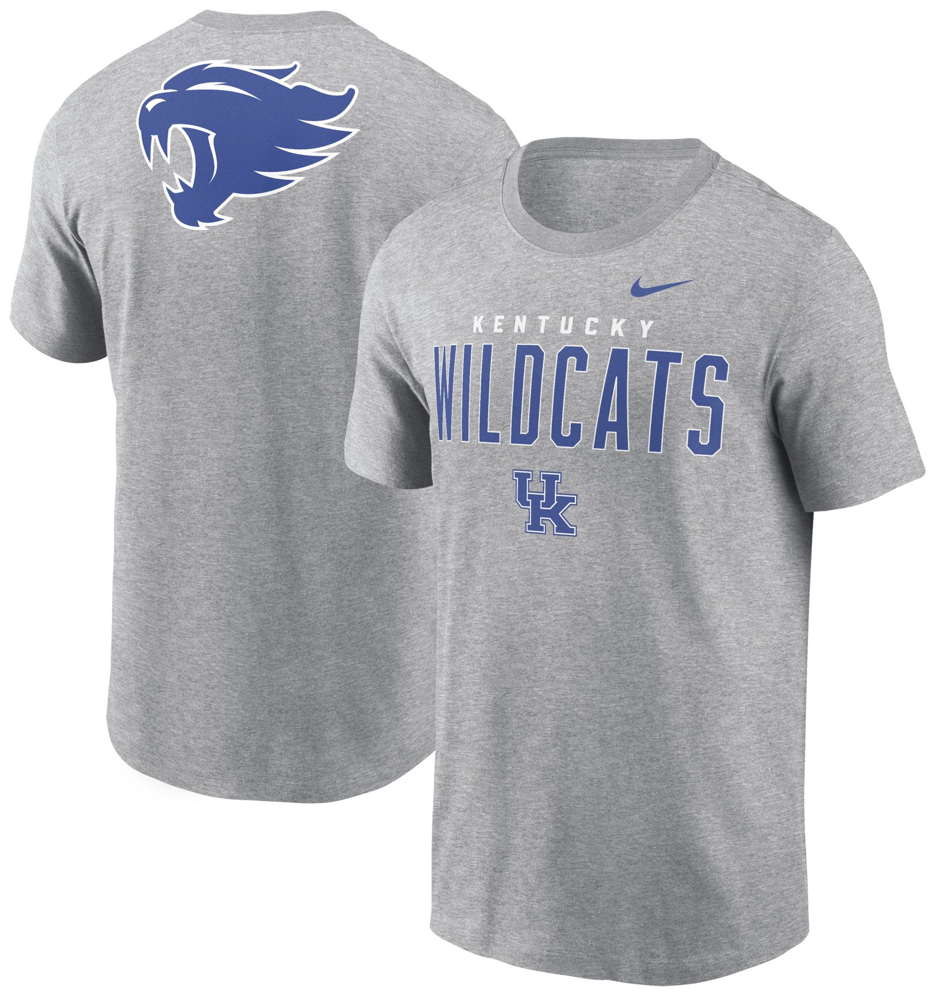 Nike Men's Kentucky Wildcats Dark Grey Heather Double Hit Logo T-Shirt product image
