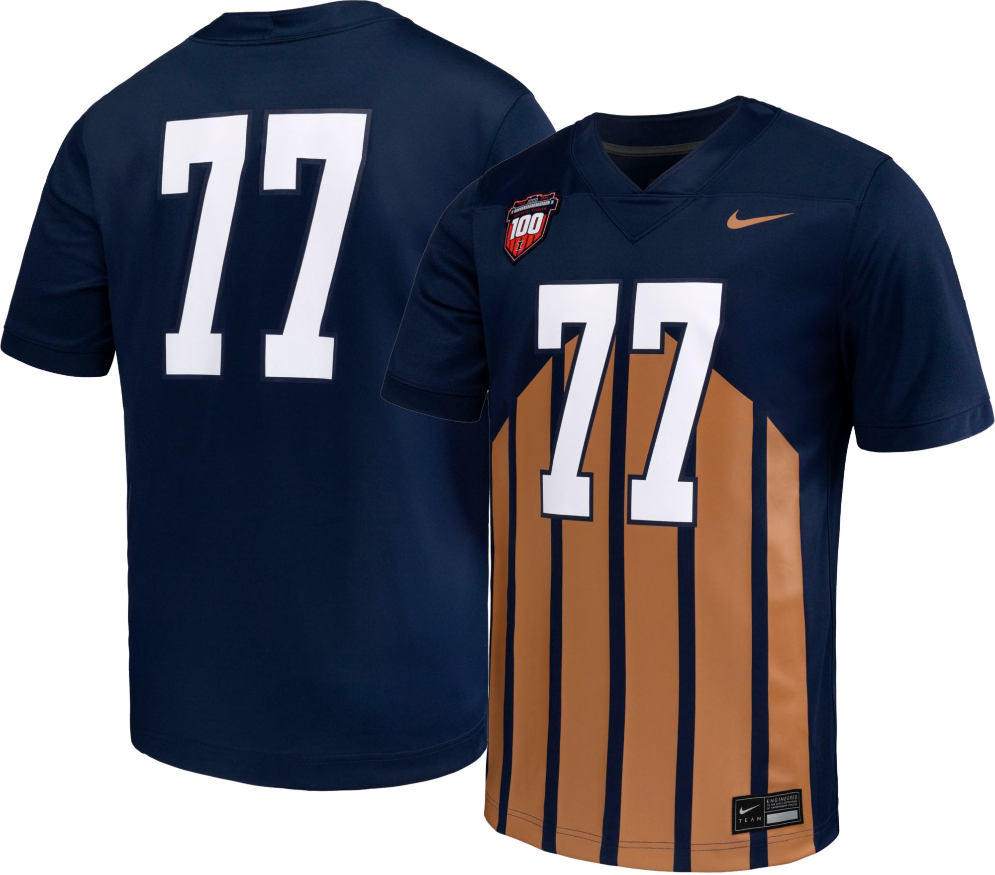 Nike Men's Illinois Fighting Illini Blue Replica Throwback Football Jersey product image