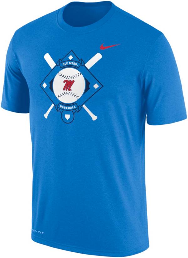 Nike Men's Ole Miss Rebels Blue Core Cotton T-Shirt