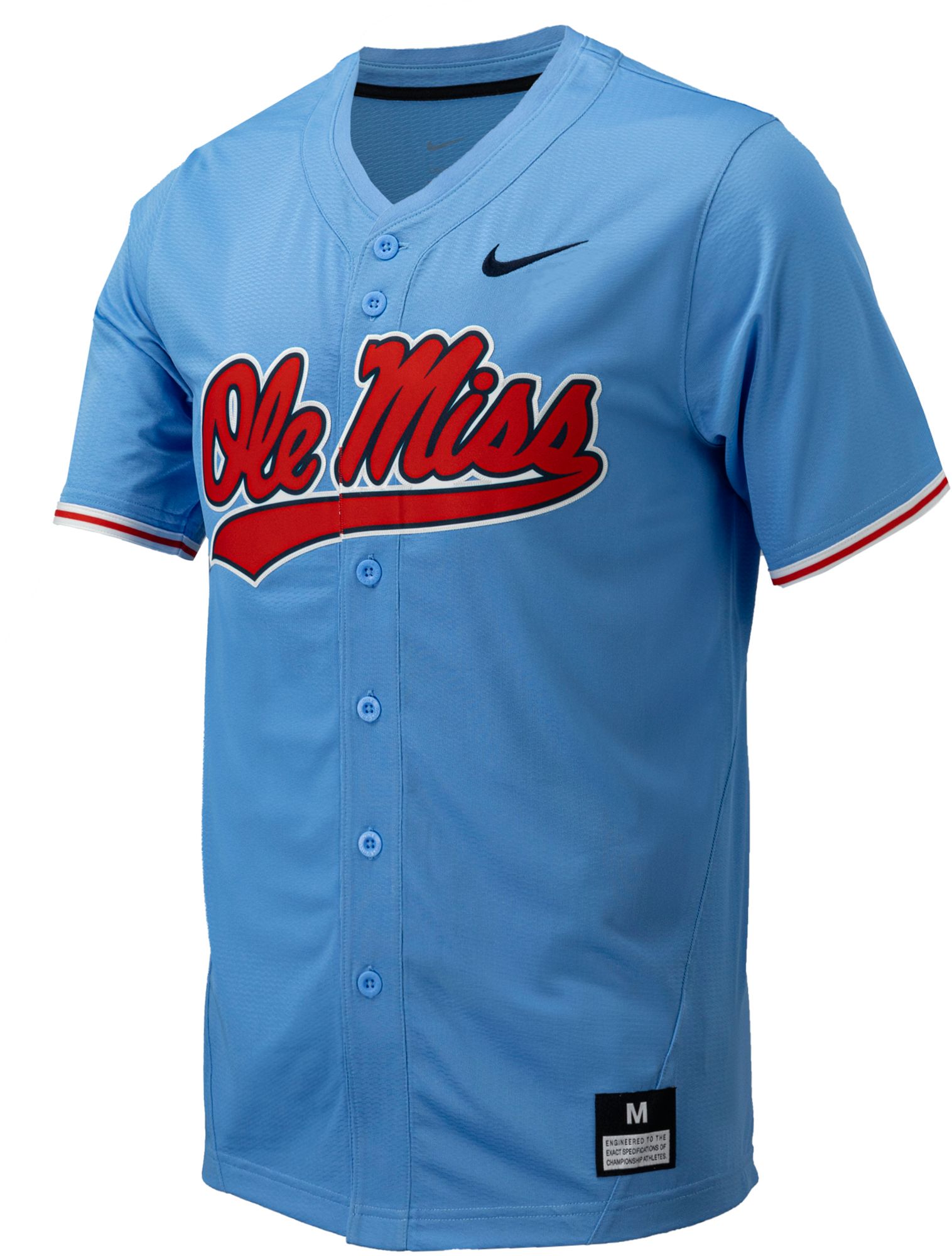Nike Men's Ole Miss Rebels Blue Full Button Replica Baseball Jersey product image