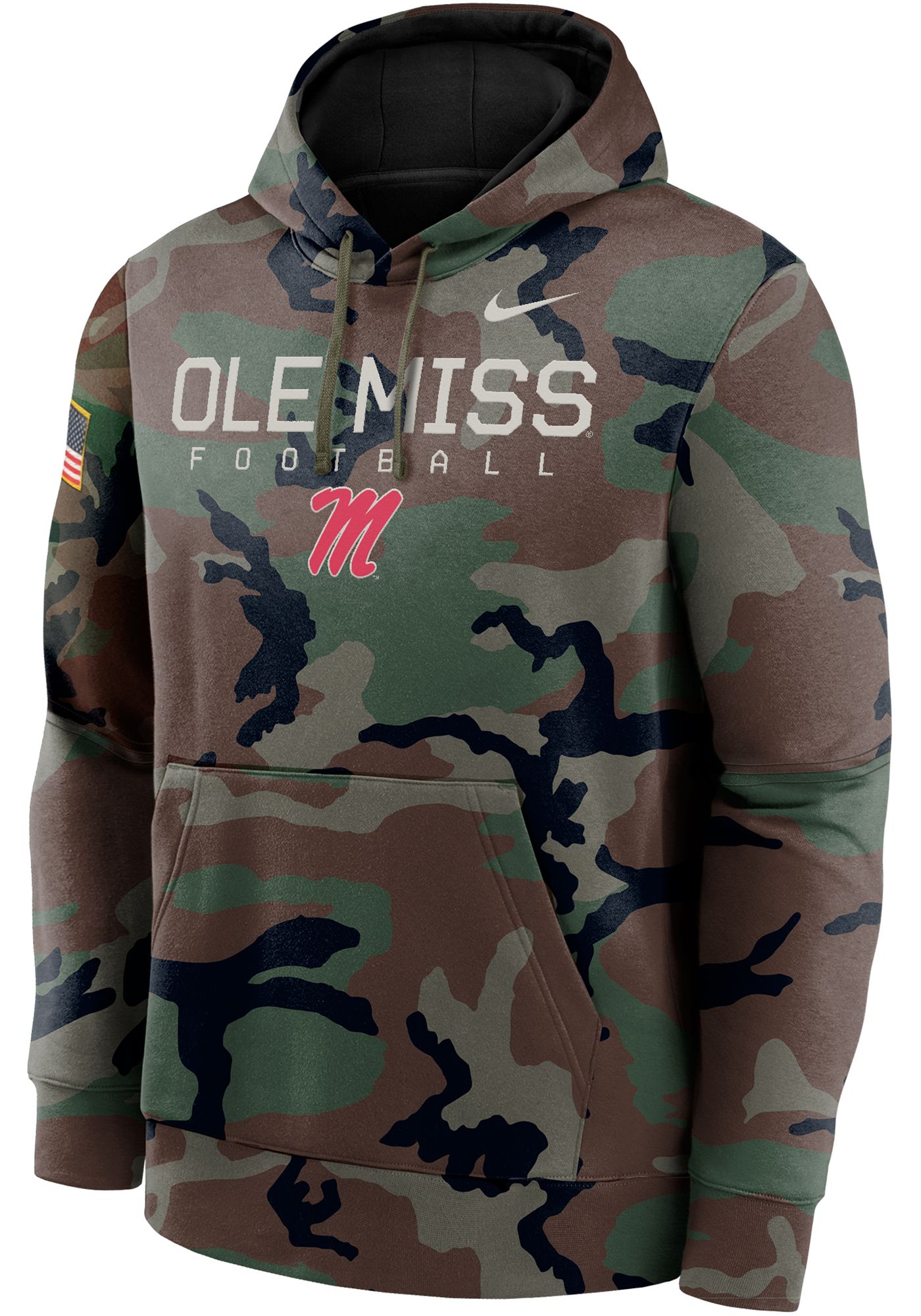 Nike Men s Ole Miss Rebels Olive Camo Military Appreciation Club Fleece Pullover Hoodie Dick s Sporting Goods