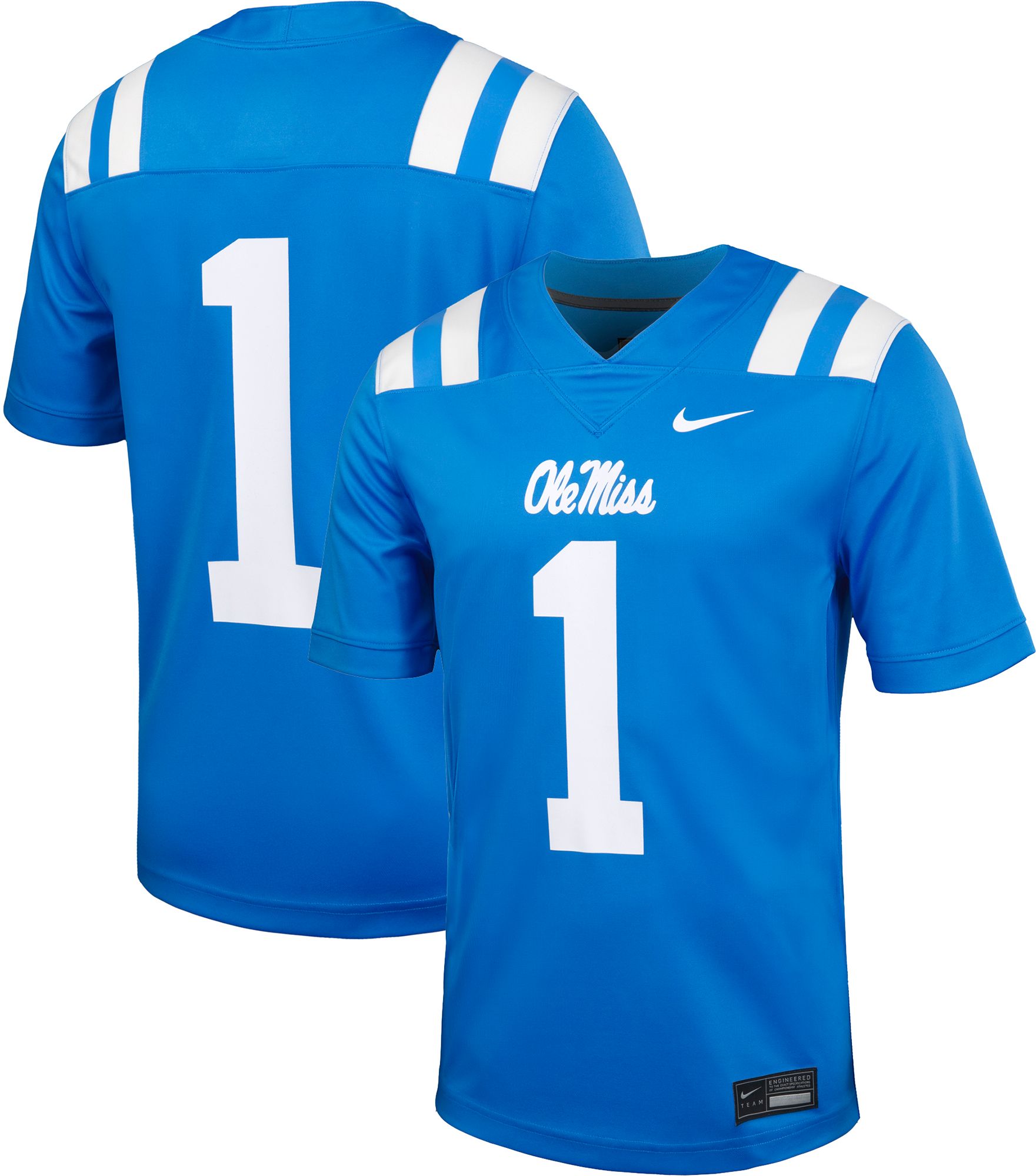 Nike Men's Ole Miss Rebels #1 Blue Alternate Replica Football Jersey product image