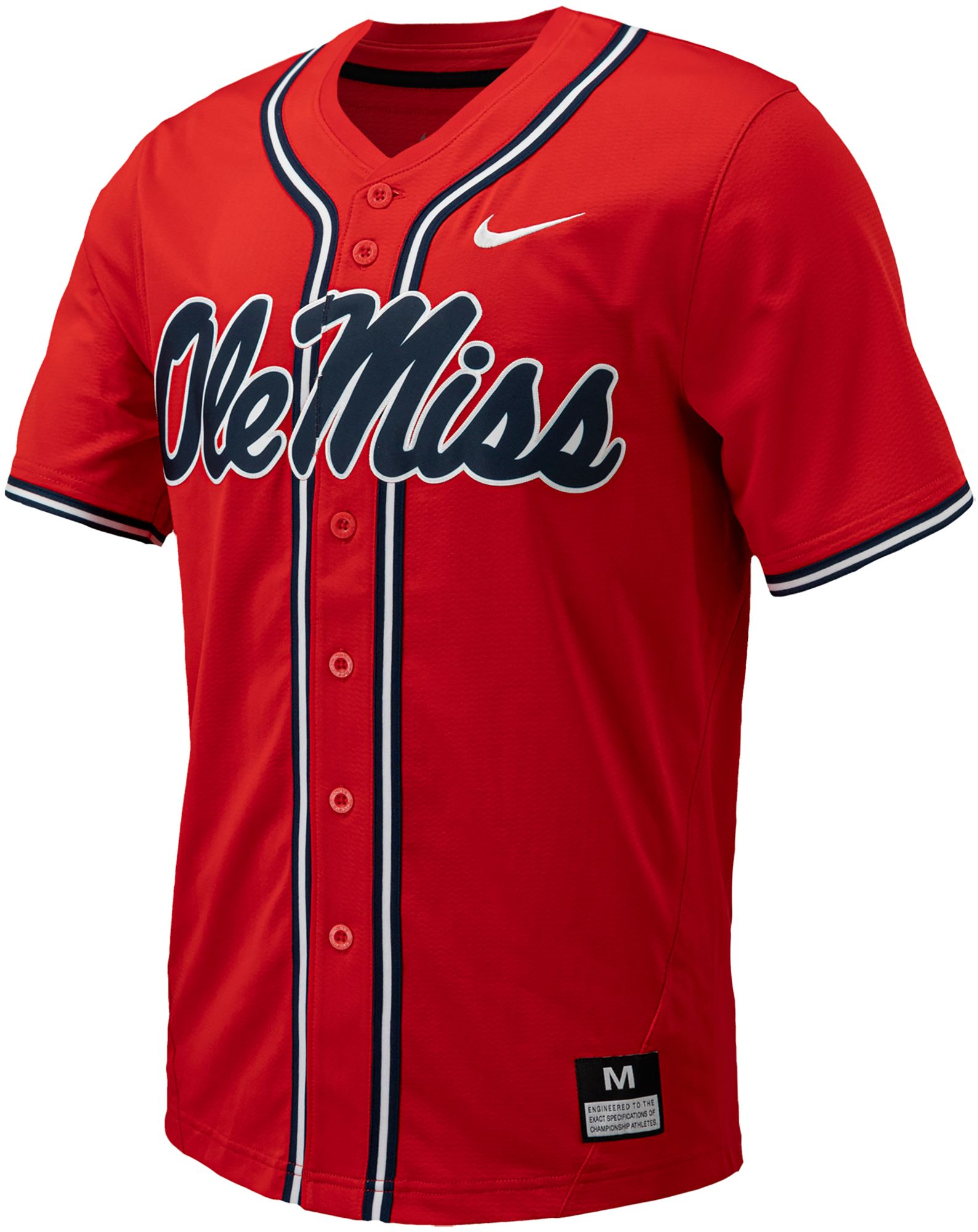 Nike Men's Ole Miss Rebels Full Button Replica Baseball Jersey