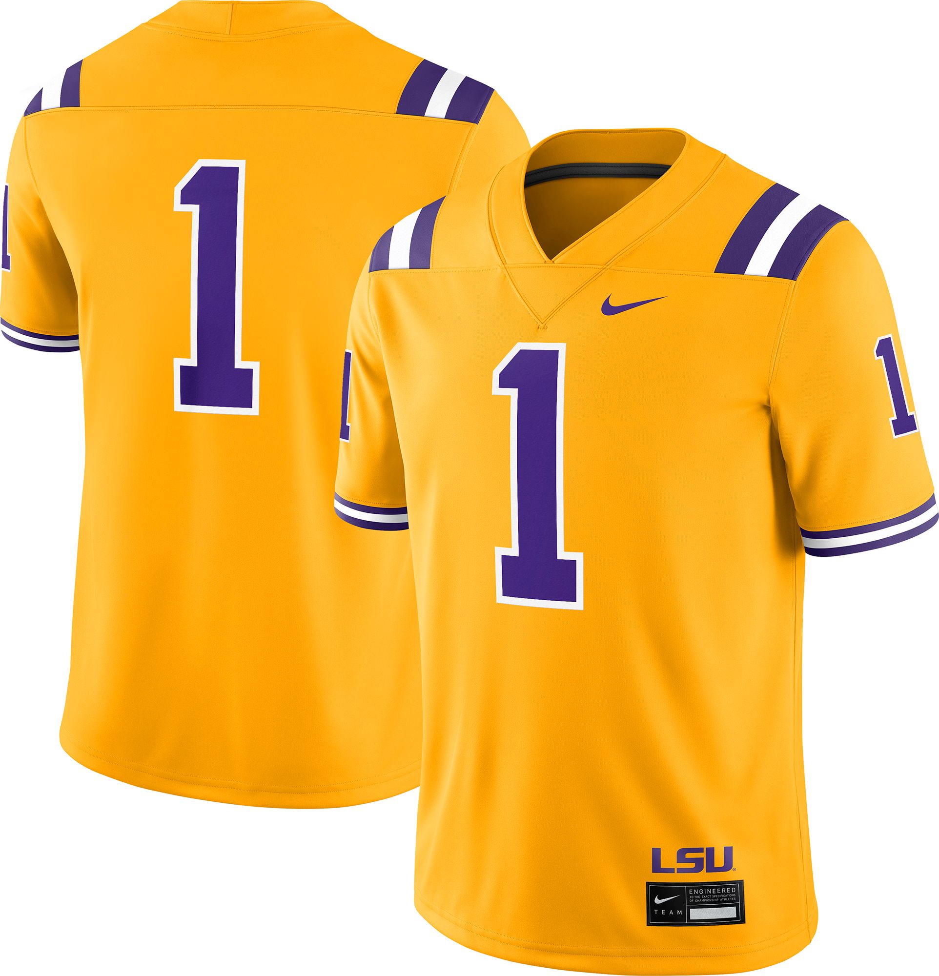 Nike Men's LSU Tigers #1 Gold Dri-FIT Replica Alternate Football Game Jersey product image