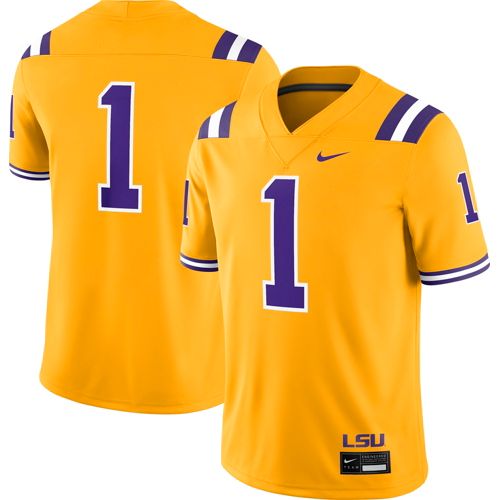 Nike Men's LSU Tigers #7 Gold Dri-FIT Replica Alternate Football