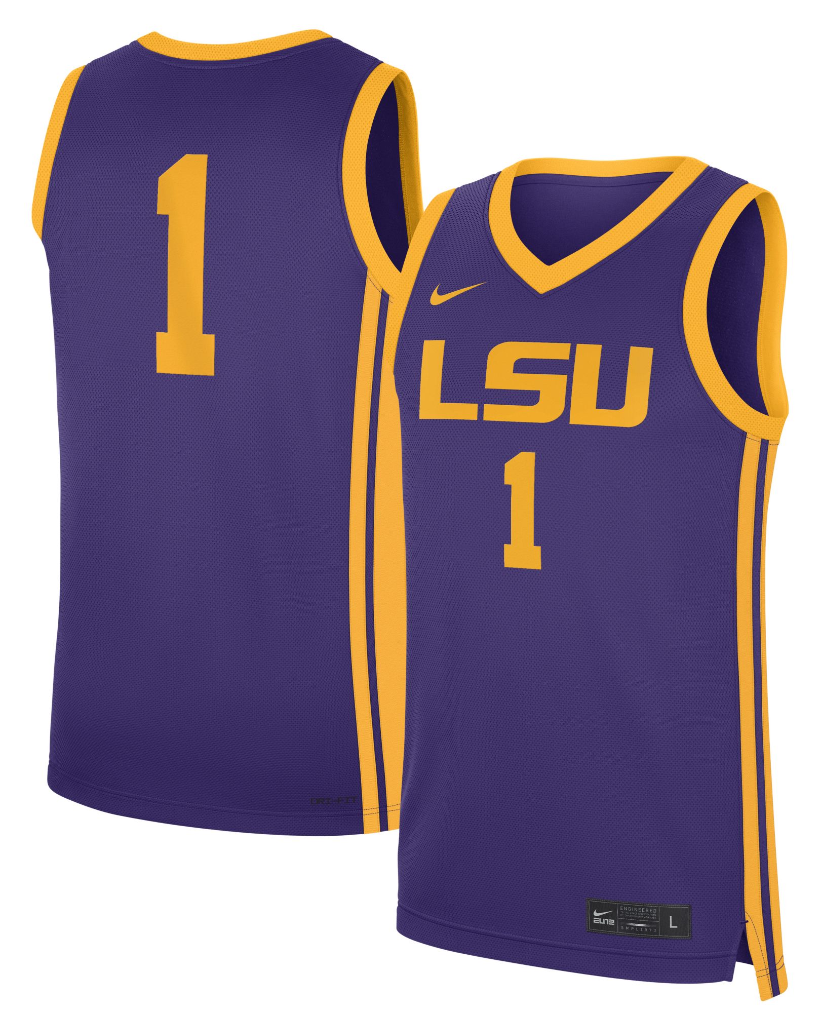 Nike Men's LSU Tigers Purple Replica Basketball Jersey product image