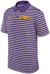 Nike Men's LSU Tigers Purple Dri-FIT Victory Striped Polo