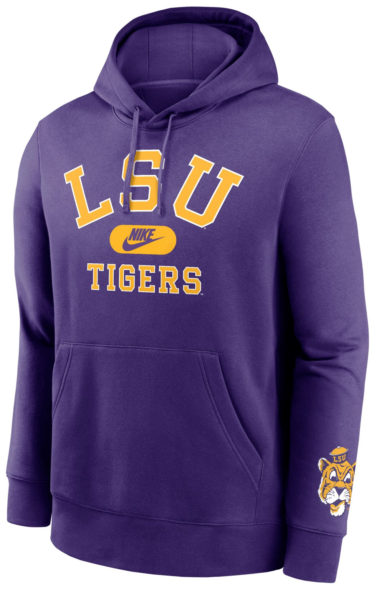 Nike Men's LSU Tigers Purple Club Fleece Retro Double-Hit Pullover Hoodie product image