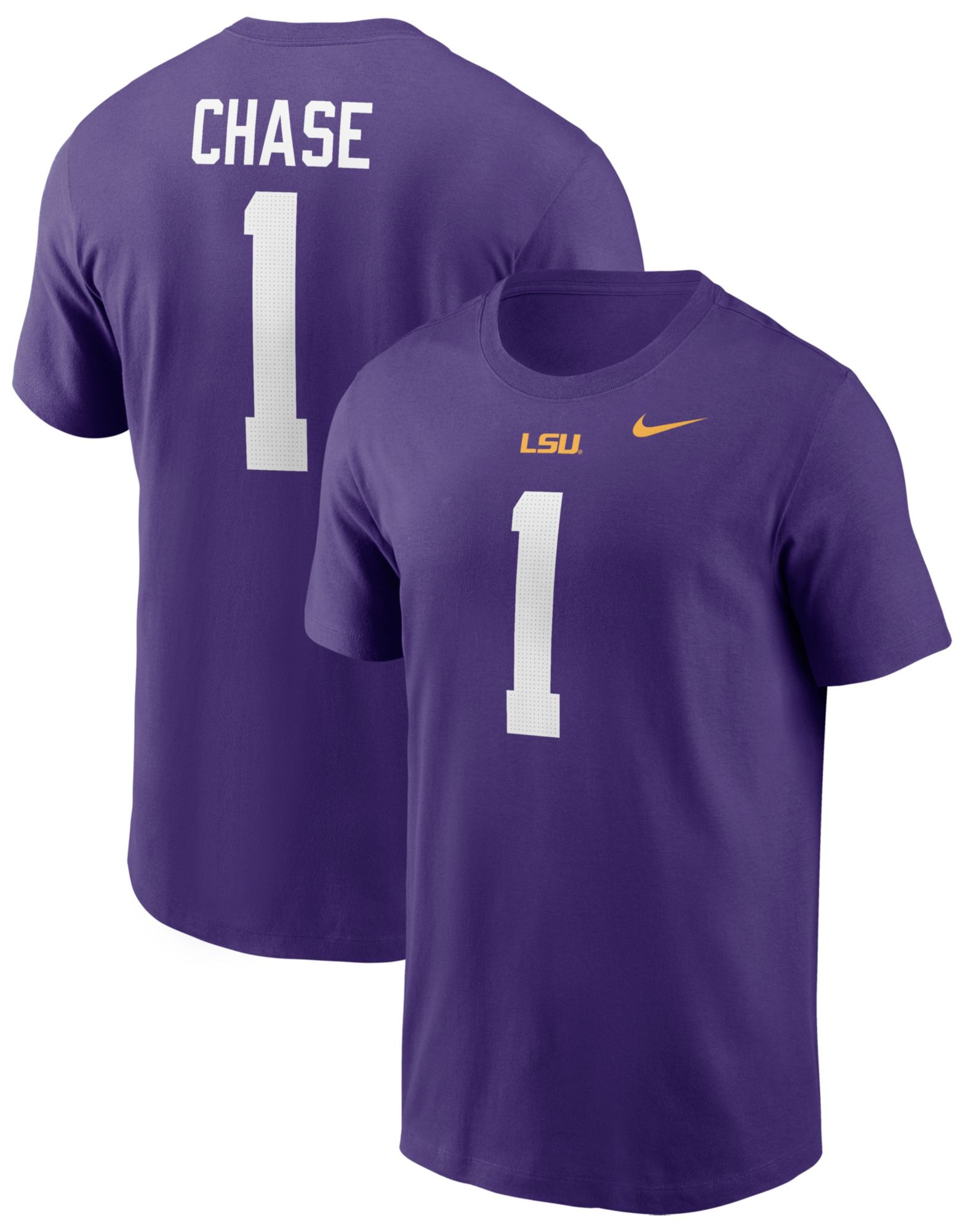 Nike Men's LSU Tigers Ja'Marr Chase #1 Purple Jersey T-Shirt product image