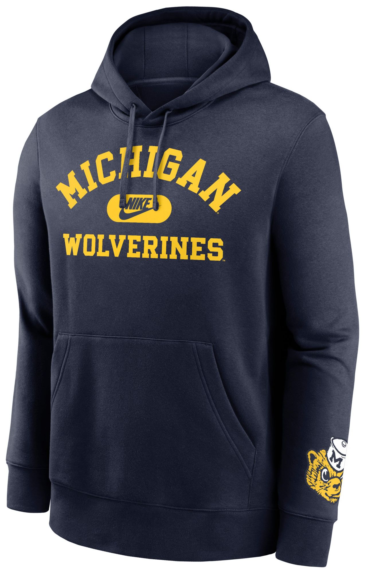 Nike Men's Michigan Wolverines Navy Retro Double-Hit Fleece Hoodie product image