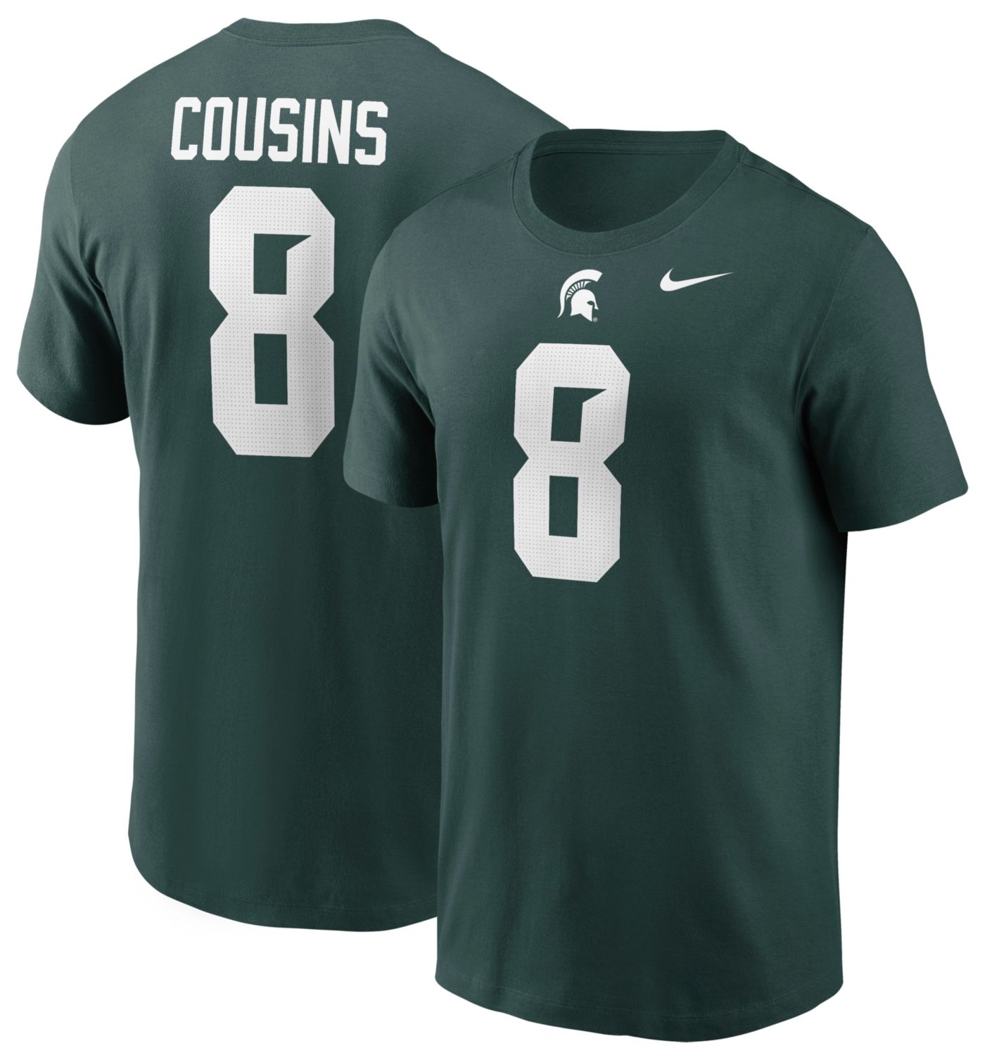 Nike Men s Michigan State Spartans Kirk Cousins 8 Green Jersey T Shirt Dick s Sporting Goods