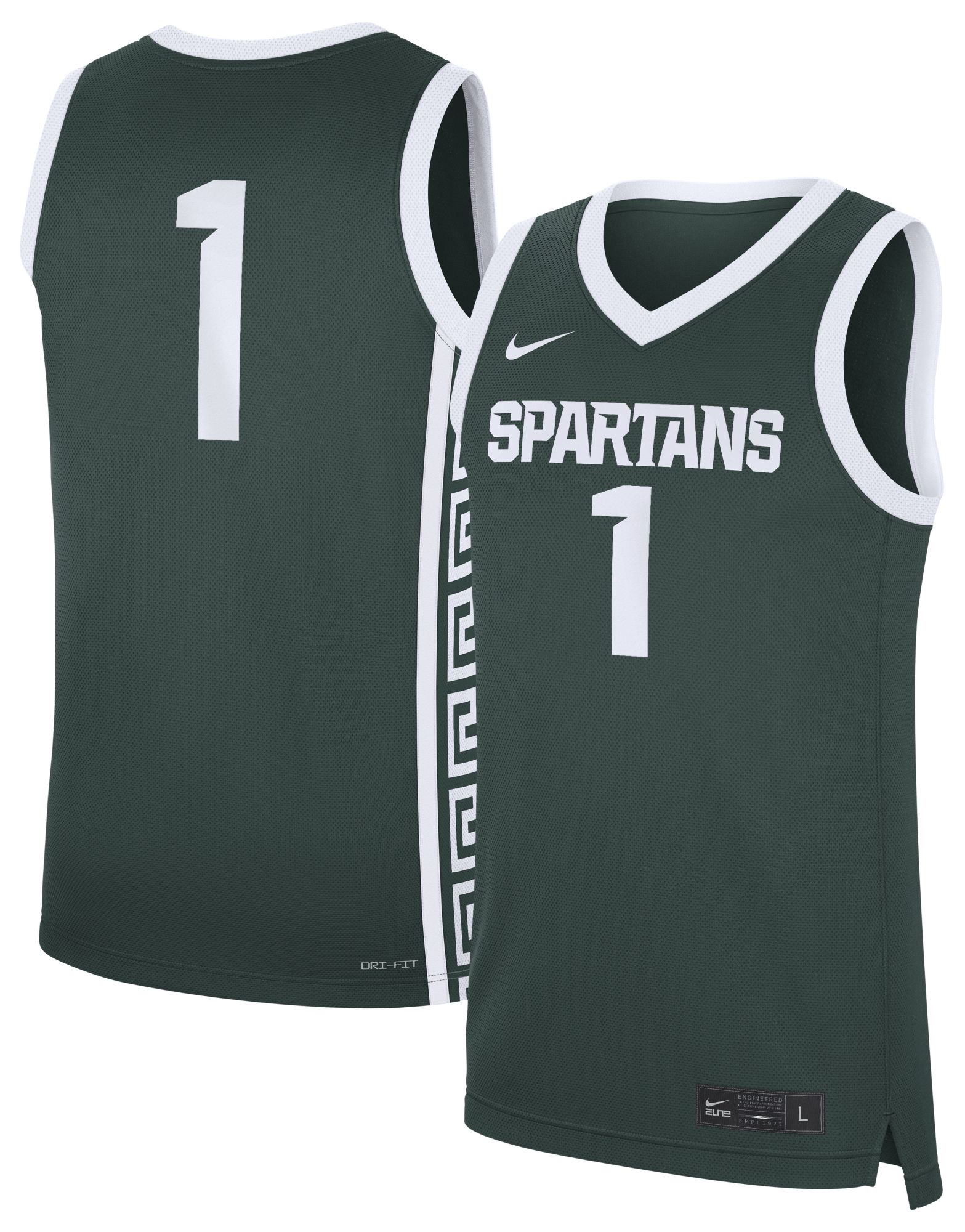 Nike Men's Michigan State Spartans Green Replica Basketball Jersey product image